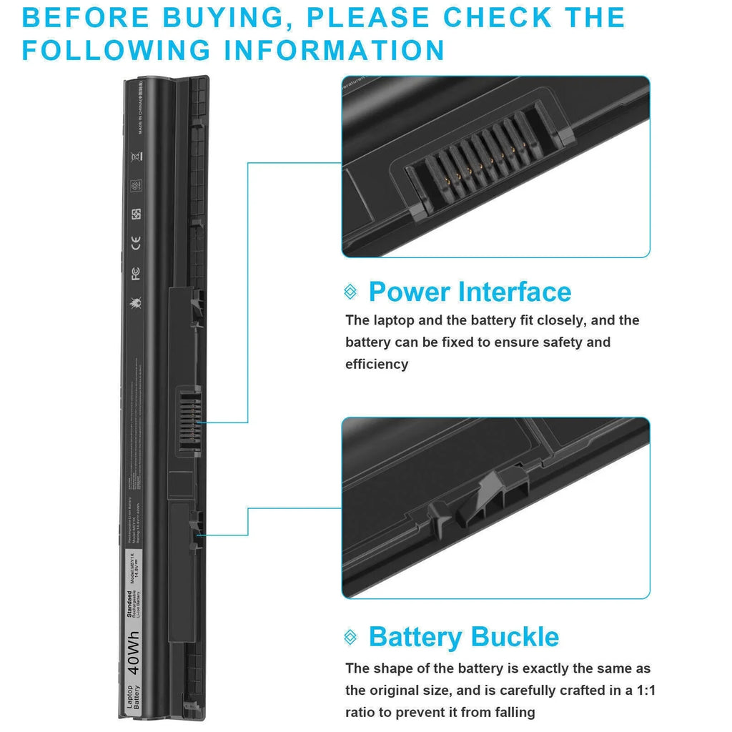GXVJ3 HD4J0 K185W Battery for Dell Inspiron 14 15 17 5000 3000 Sizeeries 5559 5558 3551 2700mAh