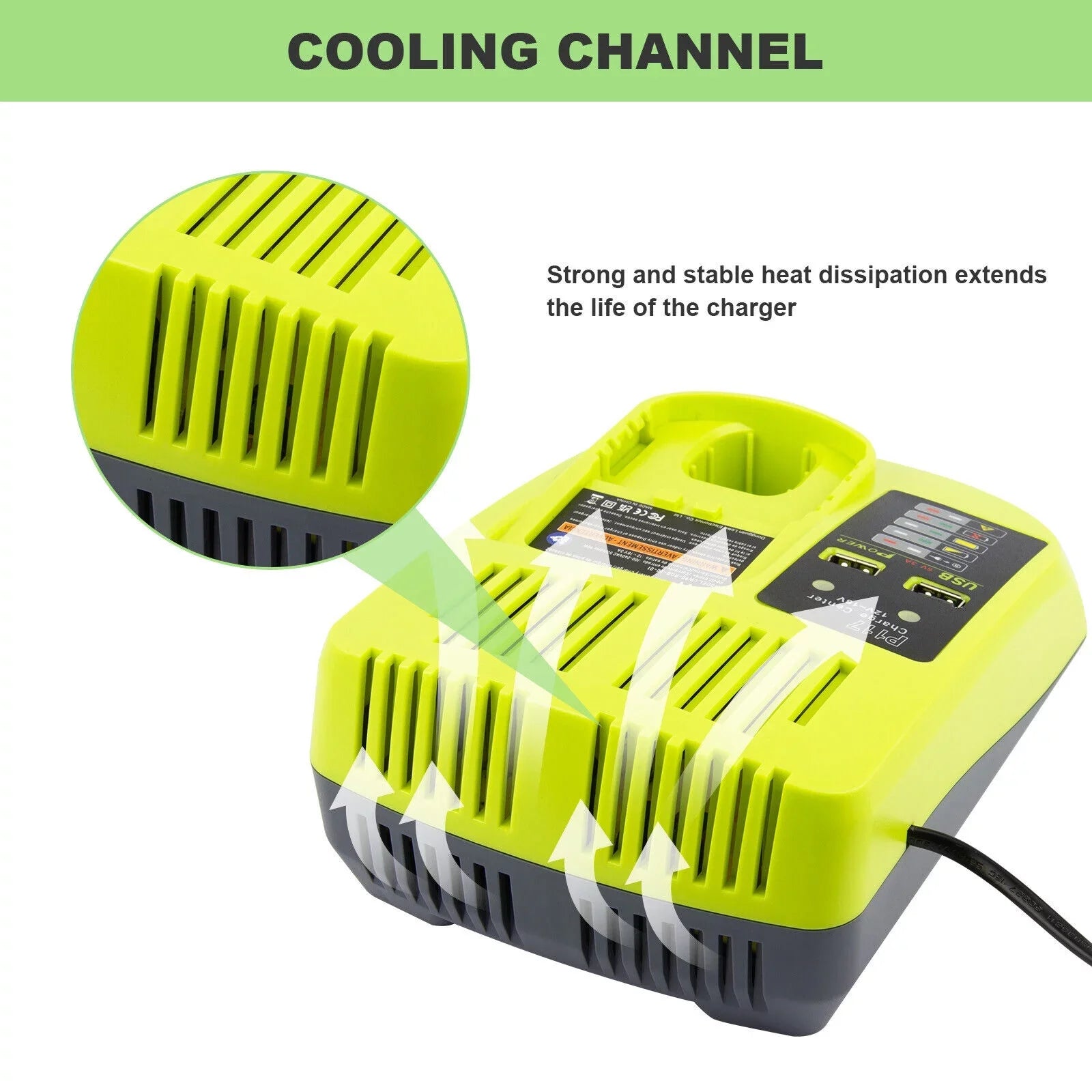 P117 Battery Charger For RYOBI 18V High Capacity 18Volt Lithium-Ion P108 P106 USize