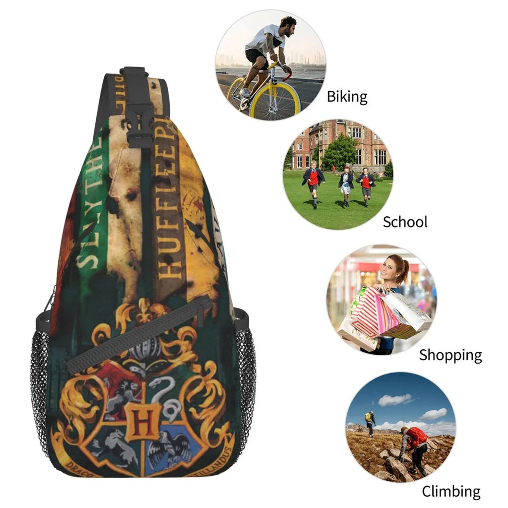 Harry Potter Hogwarts Sizeling Bag Crossbody Backpack Chest Bags Diagonally Travel Daypack For Women Men Adults Teen