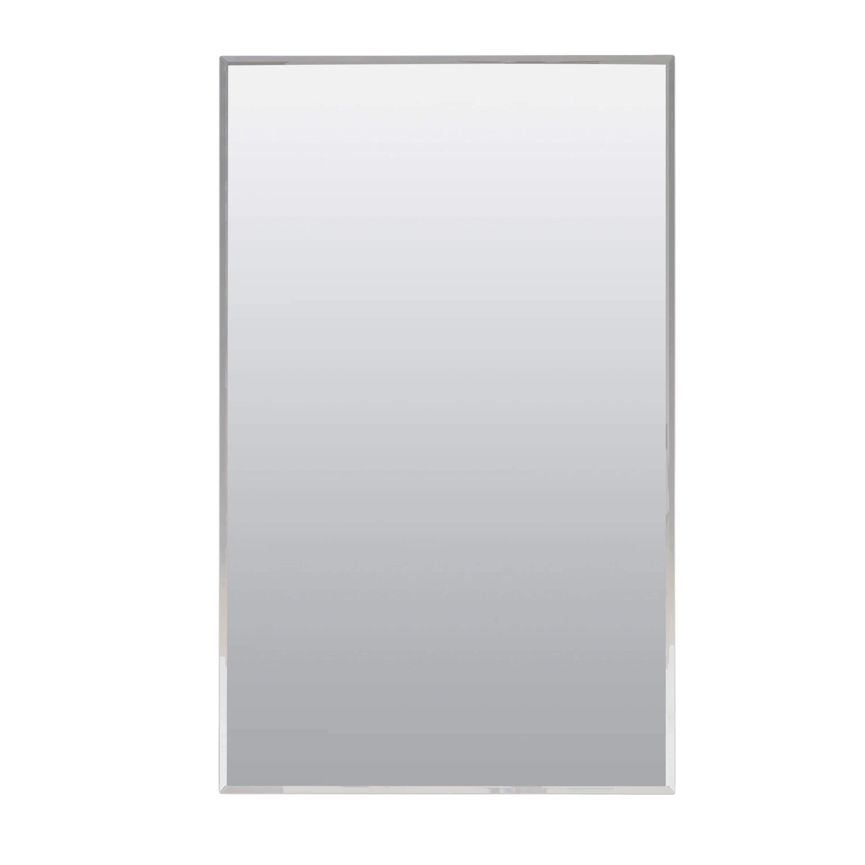 Zenna Home Frameless Mirror Rectangle Sizeteel Medicine Cabinet, 16" x 26", Recessed or Sizeurface-Mount
