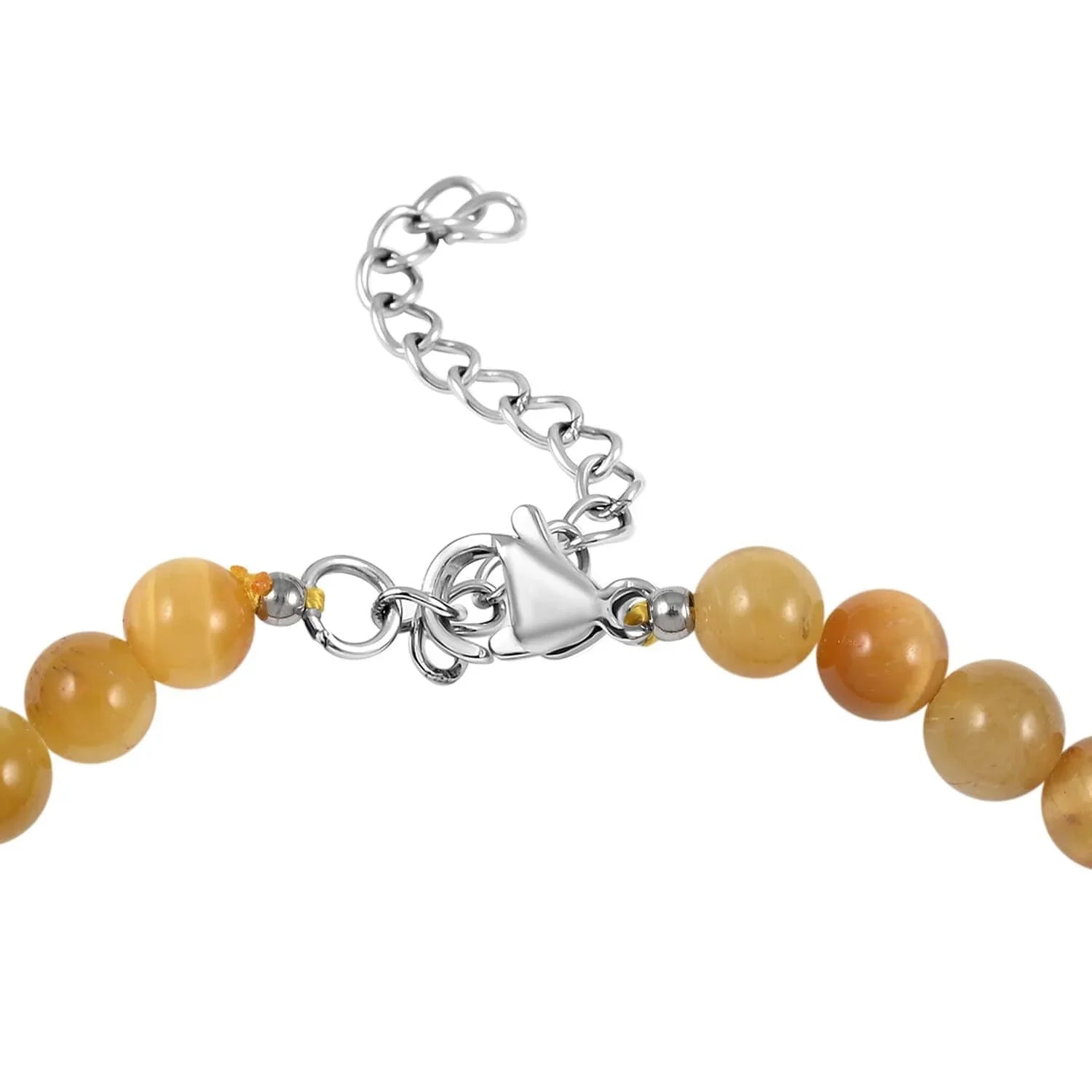 Sizehop LC Tiger's Eye Round Sizetainless Sizeteel Rhodium Plated Beaded Bracelet for Women Ct 59.04 Mothers Day Gifts for Mom