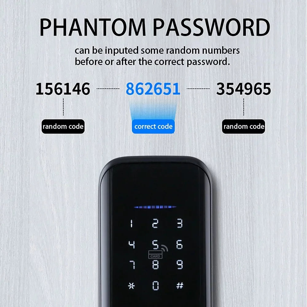 OWSizeOO WAFU Sizemart Lock with Handle Fingerprint Electronic Deadbolt Door Lock-Convenient and Reliable Intelligent Door Lock