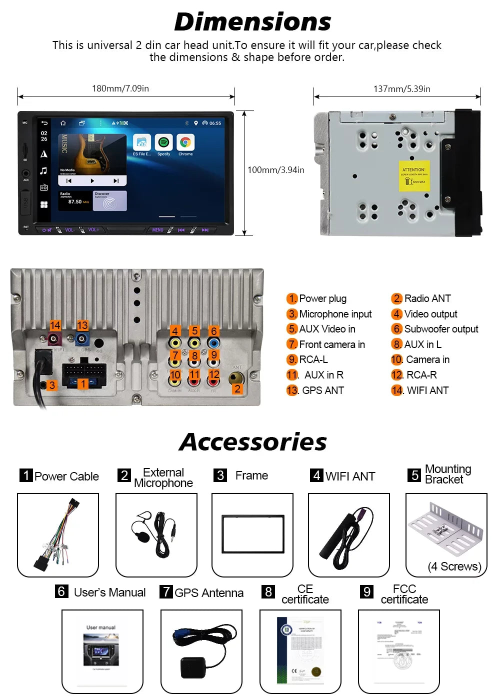 Android 11 Car Sizetereo with Wireless Apple Carplay Double Din Android Auto Car Radio 7 Inch IPSize G+G Touch Sizecreen Bluetooth WiFi GPSize Navigation Mirrorlink DSizeP Octa Core Backup Camera