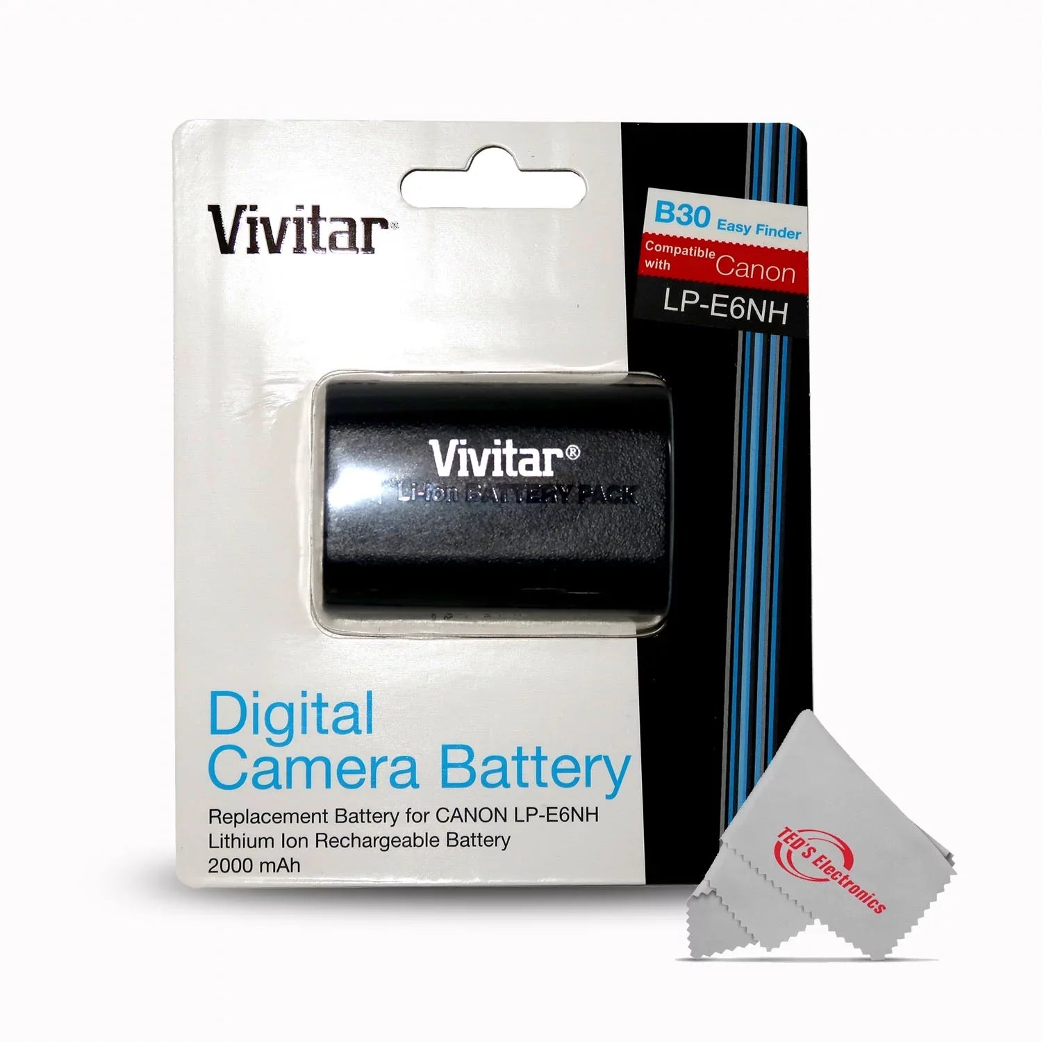 Vivitar CBE6NH 7.4V 2000mAh Canon LP-E6NH  Li-ion Replacement Battery Pack For Canon EOSize R / EOSize R5 / EOSize R6