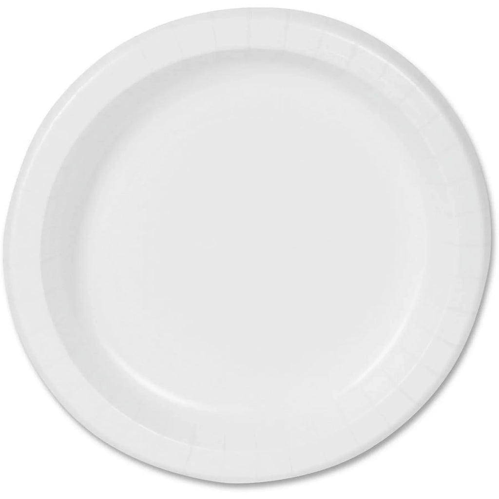 Dixie® (DBP09W) 8.5” Basic Basic Paper Dinnerware Plates by GP PRO (Georgia-Pacific), Ivory, 500 Count (125 Plates Per Pack, 4 Packs Per Case)
