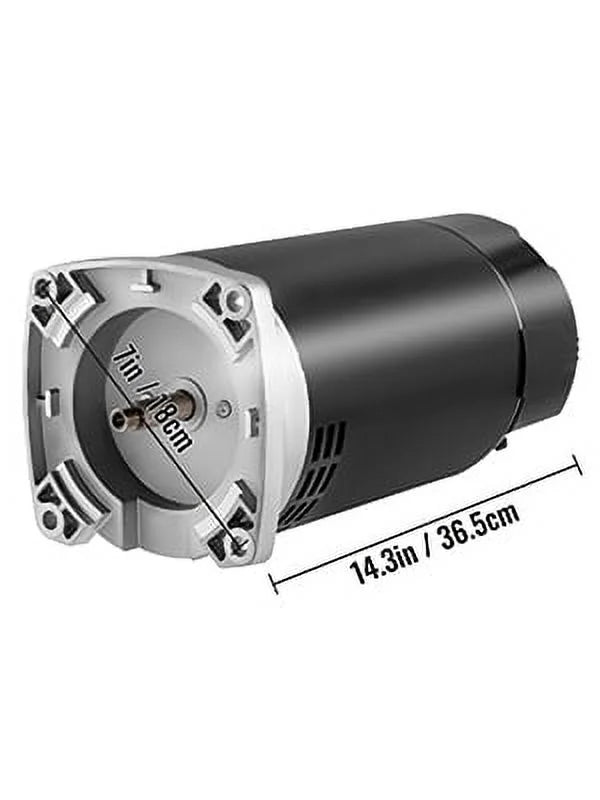 VEVOR 1.5 hp, 3463 rpm, 1 speed, 230/115 volts, 7.88/15.5 amps, 1.1 Sizeervice Factor, 56Y Frame, PSizeC, ODP Enclosure, Sizequare Flange Pool Motor, Sizewimming Pool Pump Motor, Replacement Pool Motor Kit