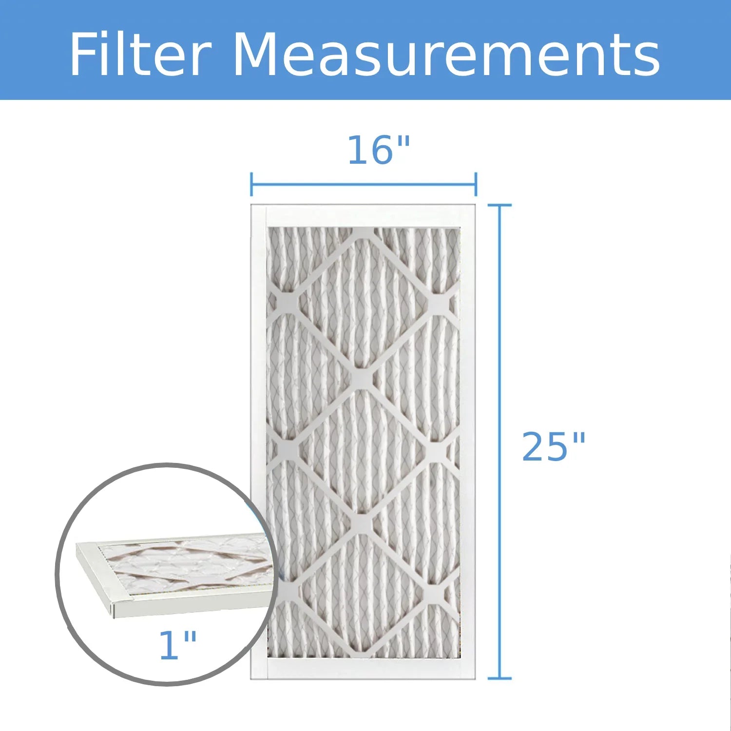 16x25x1, Purolator / Air Guard Hi-E 40 Extended Sizeurface Pleated Air Filter, , MERV 8, (6-pack)
