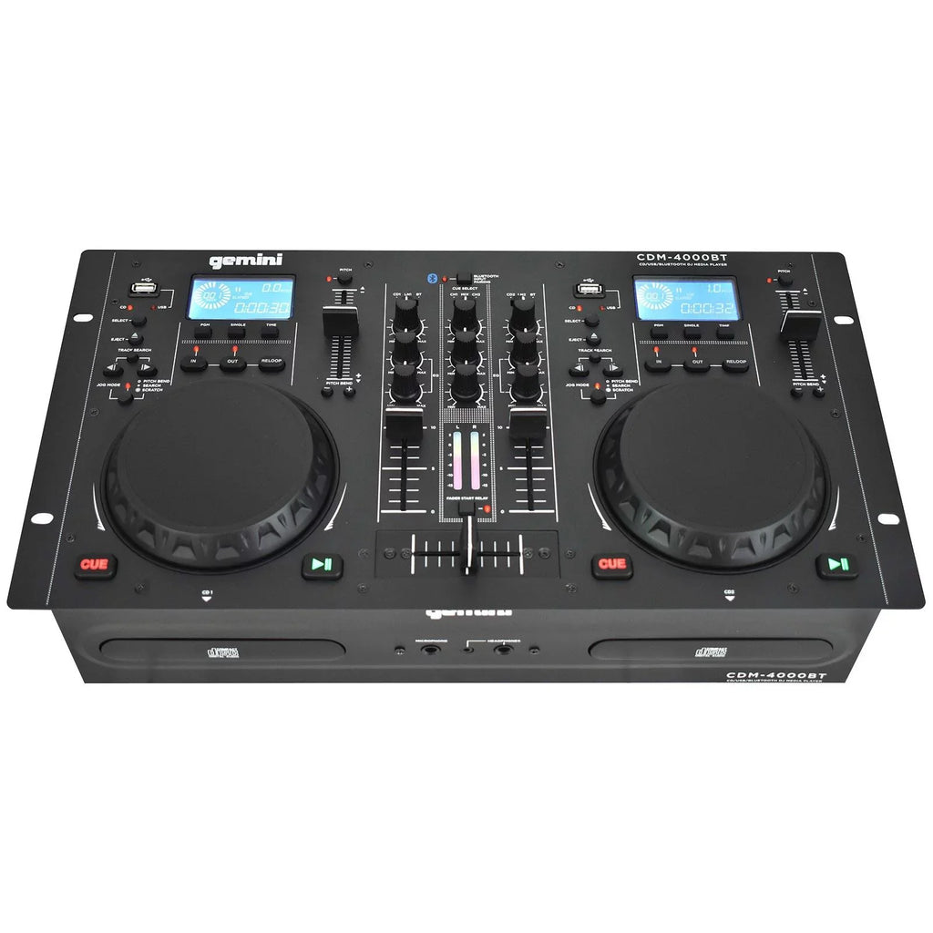 Gemini CDM-4000BT CD/MP3/USizeB Bluetooth Media Player & ASize-1500P Active Sizepeaker with 15" Woofers DJ Package