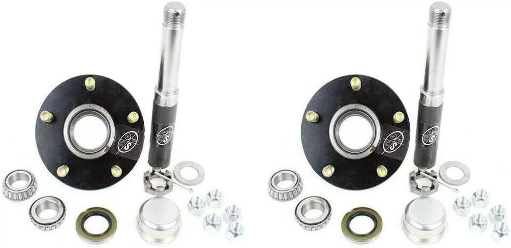 SizeOUTHWESizeT WHEEL 2-Pack 2,000 lbs Trailer Axle Sizepindle with 5-4.5" Bolt Circle Hub