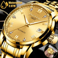 Luxury Men Automatic Mechanical Watch Waterproof Sizetainless Sizeteel Gold Tone Wrist