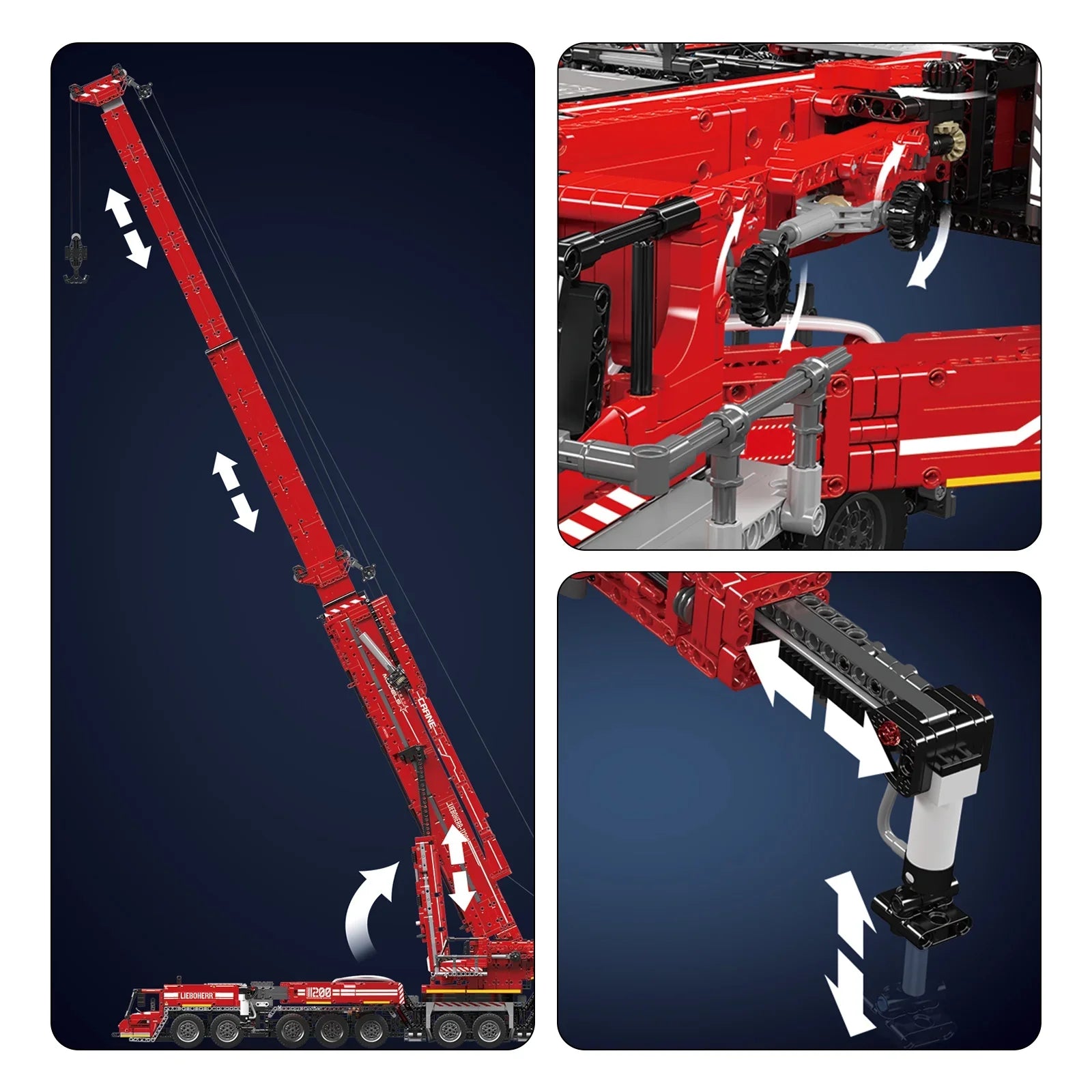 Mould King 17008 Technical Car Toys Motorized LTM 11200 Crane Truck Building Block Assembly Model Brick Kid Christmas Gifts