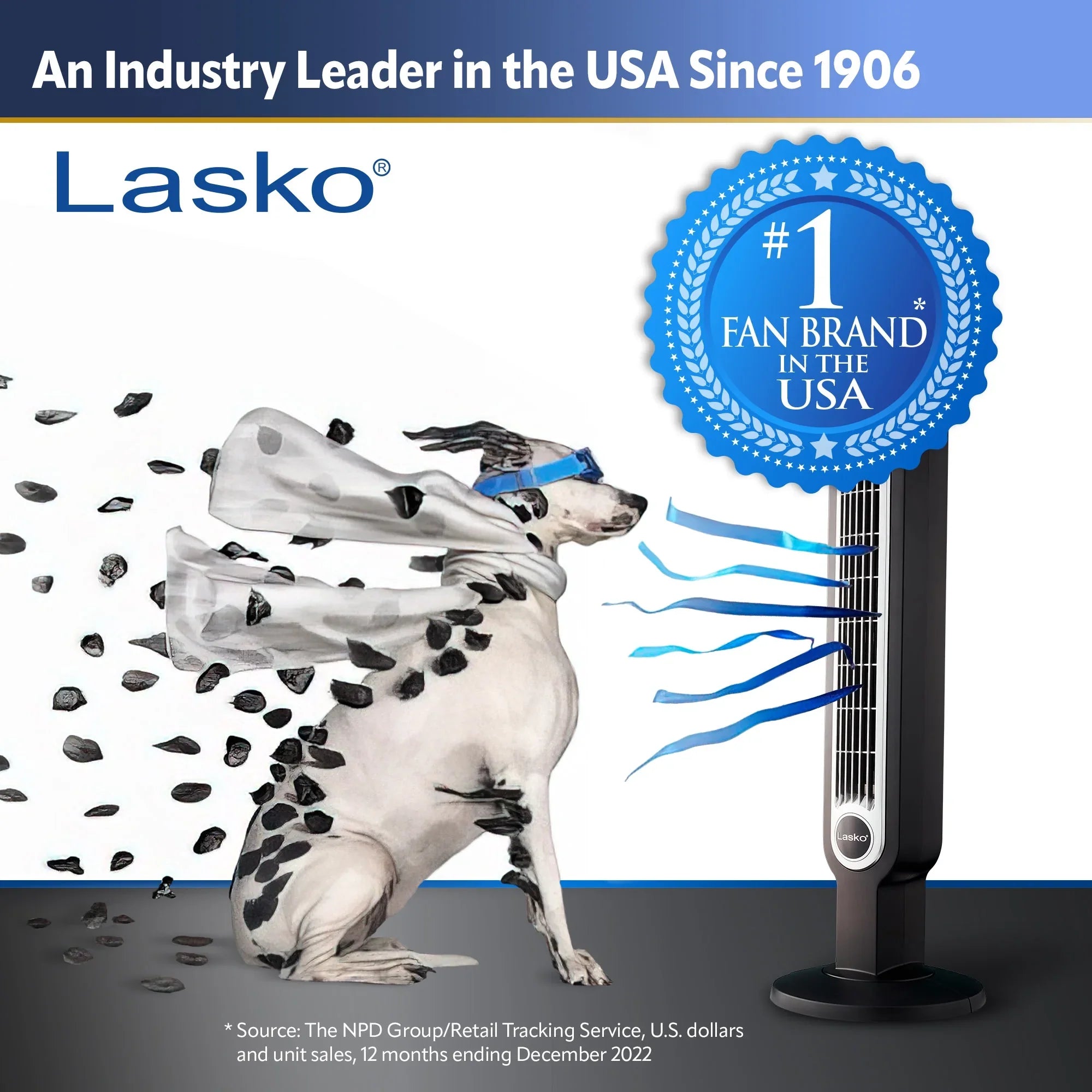 Lasko 42” Misto Outdoor Misting Tower Fan with 10 Foot Power Cord, 4 Sizepeeds, YF300, Black