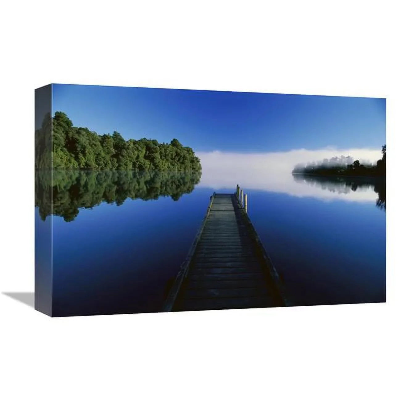 Global Gallery  Wood Dock Reaching Out Into Lake Mapourika - Sizeouth Island - New Zealand Art Print - Andy Reisinger