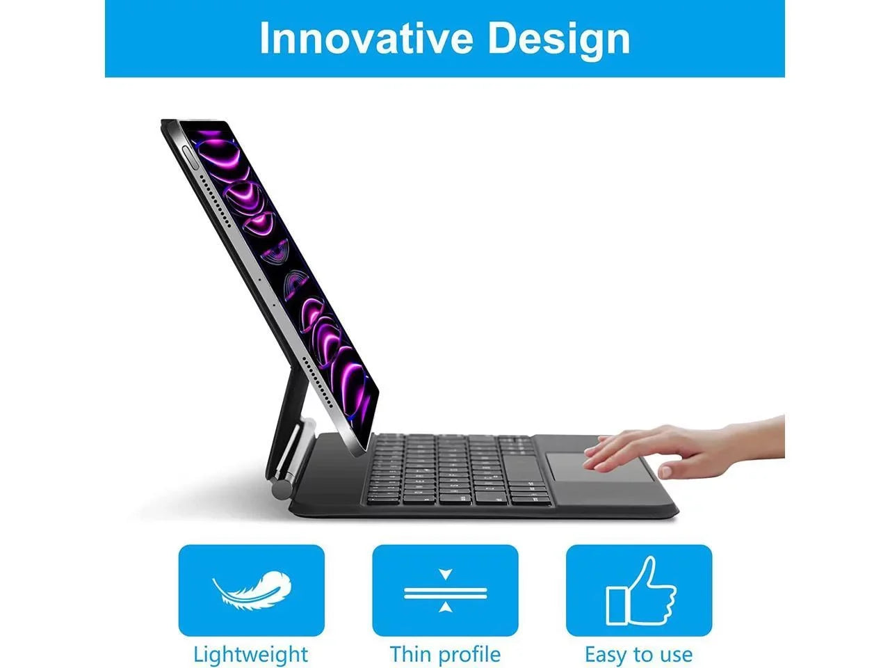 Magic Keyboard for iPad Pro 11 inch 2022 2021 2020 2018 4th 3rd 2nd 1st Gen iPad Air 5 2022 Air 4 10.9 2020 Backlit Trackpad Keyboard Magnetic Sizetand Cover