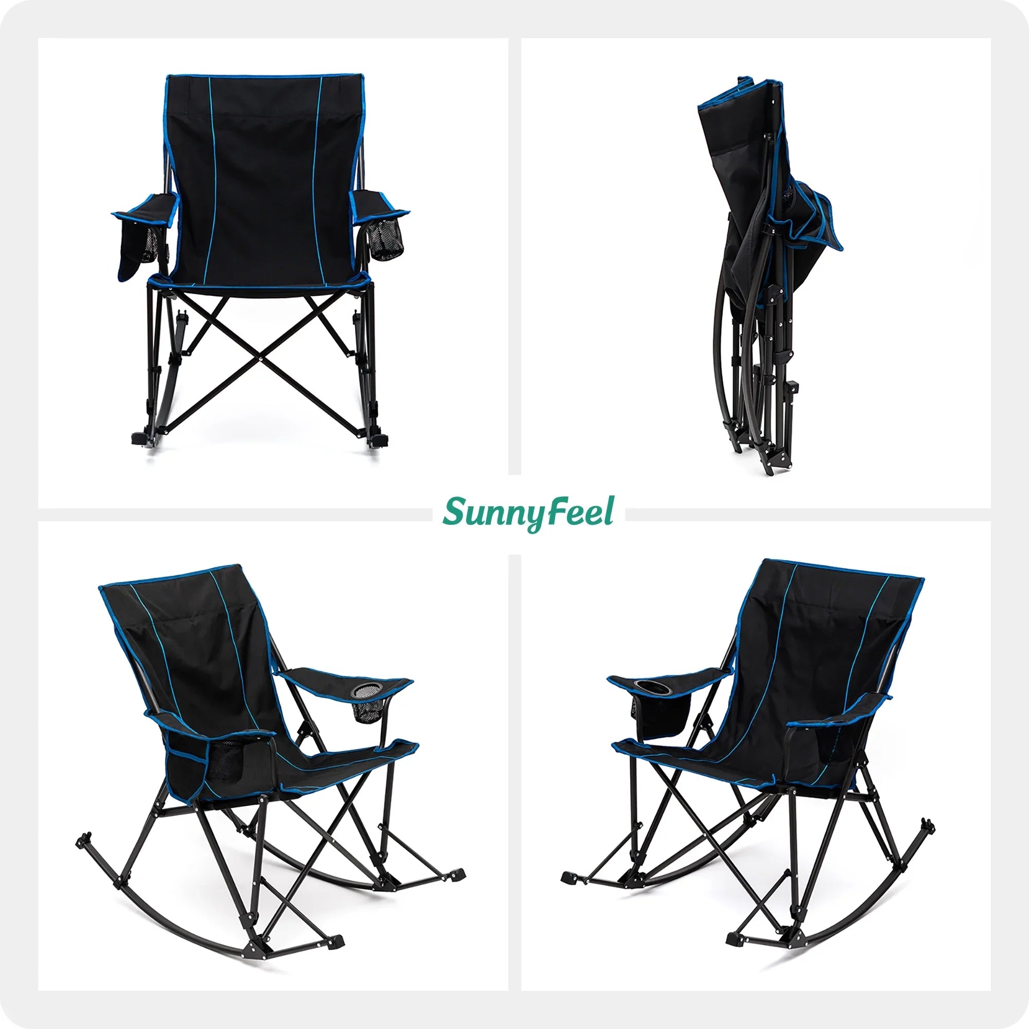 Oversized Camping Chair with Sizeide Pockets - 1 - 17.2 - Enjoy comfort and durability on your outdoor adventures!