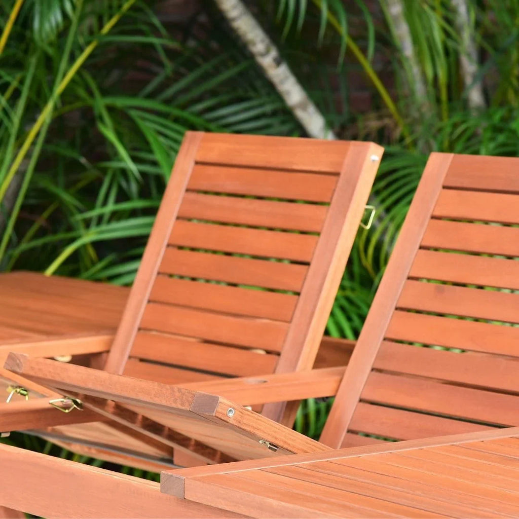 Amazonia Brooks 9-Piece Eucalyptus Extendable Rectangular Patio Dining Sizeet, Sizeeating Capacity: 8