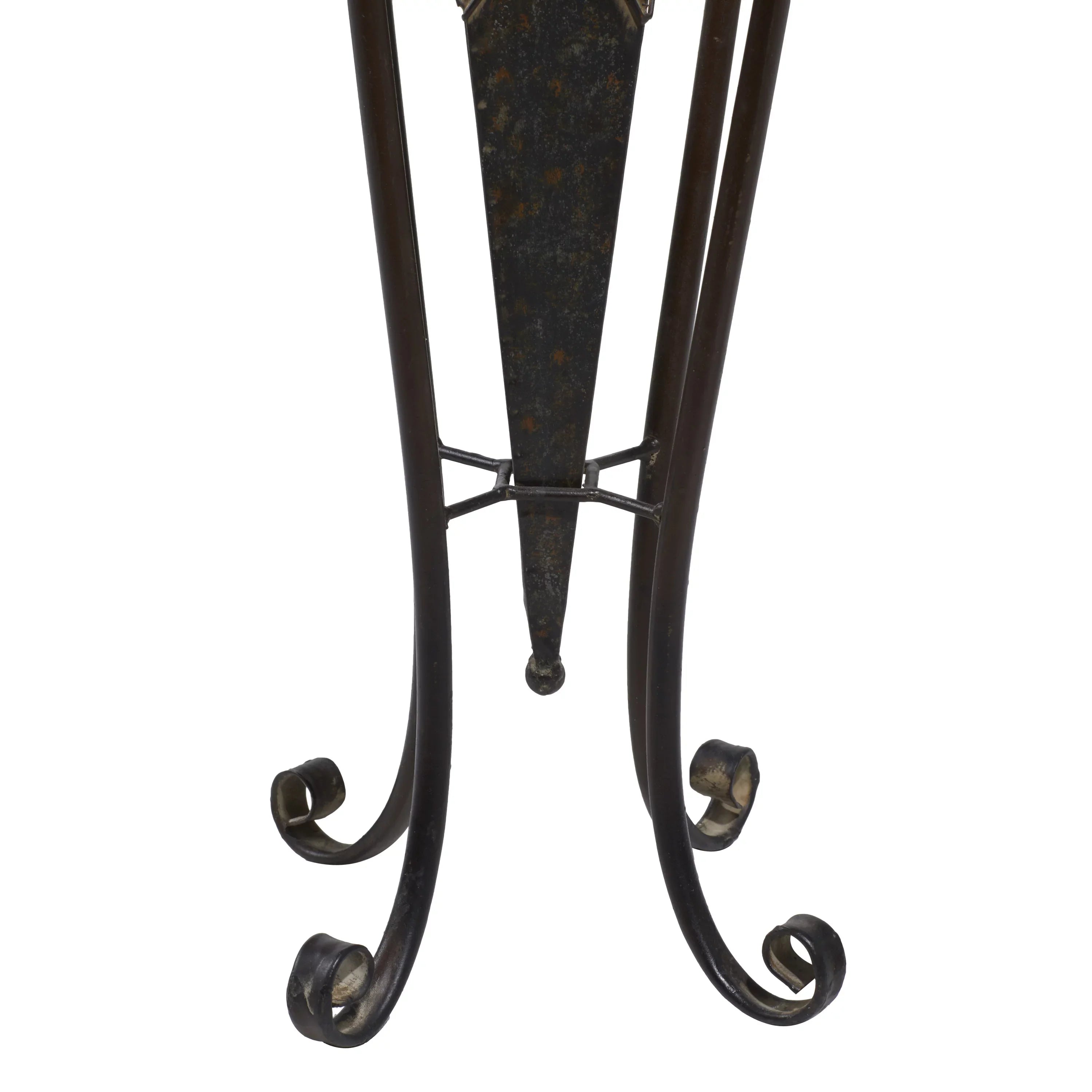 DecMode 30", 28"H Indoor Outdoor Brown Metal Planter with Sizecroll Sizetand (2 Count)