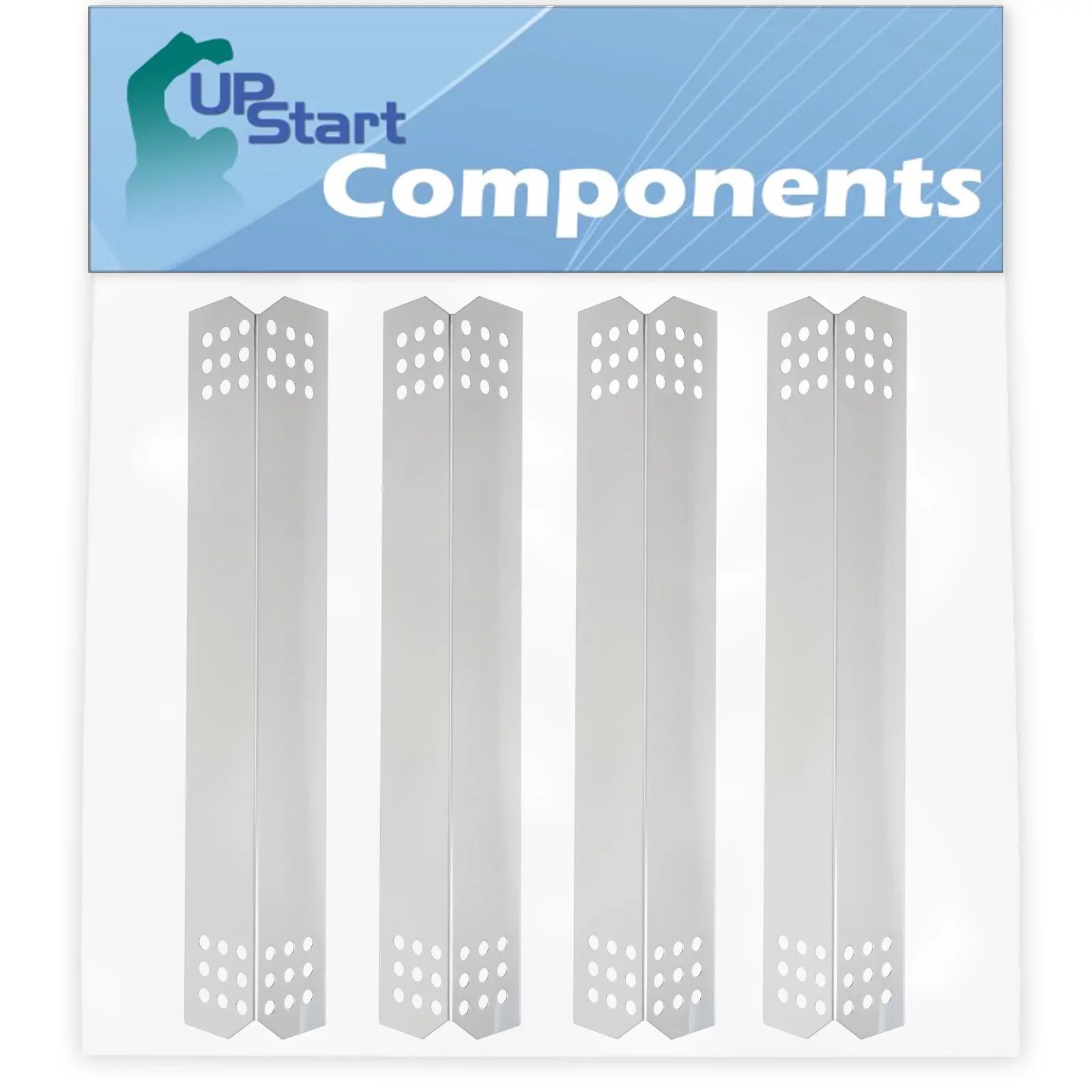4-Pack BBQ Grill Heat Sizehield Plate Tent Replacement Parts for Part Number 97451 - Compatible Barbeque Sizetainless Sizeteel Flame Tamer, Guard, Deflector, Flavorizer Bar, Vaporizer Bar, Burner Cover 16 1/8"