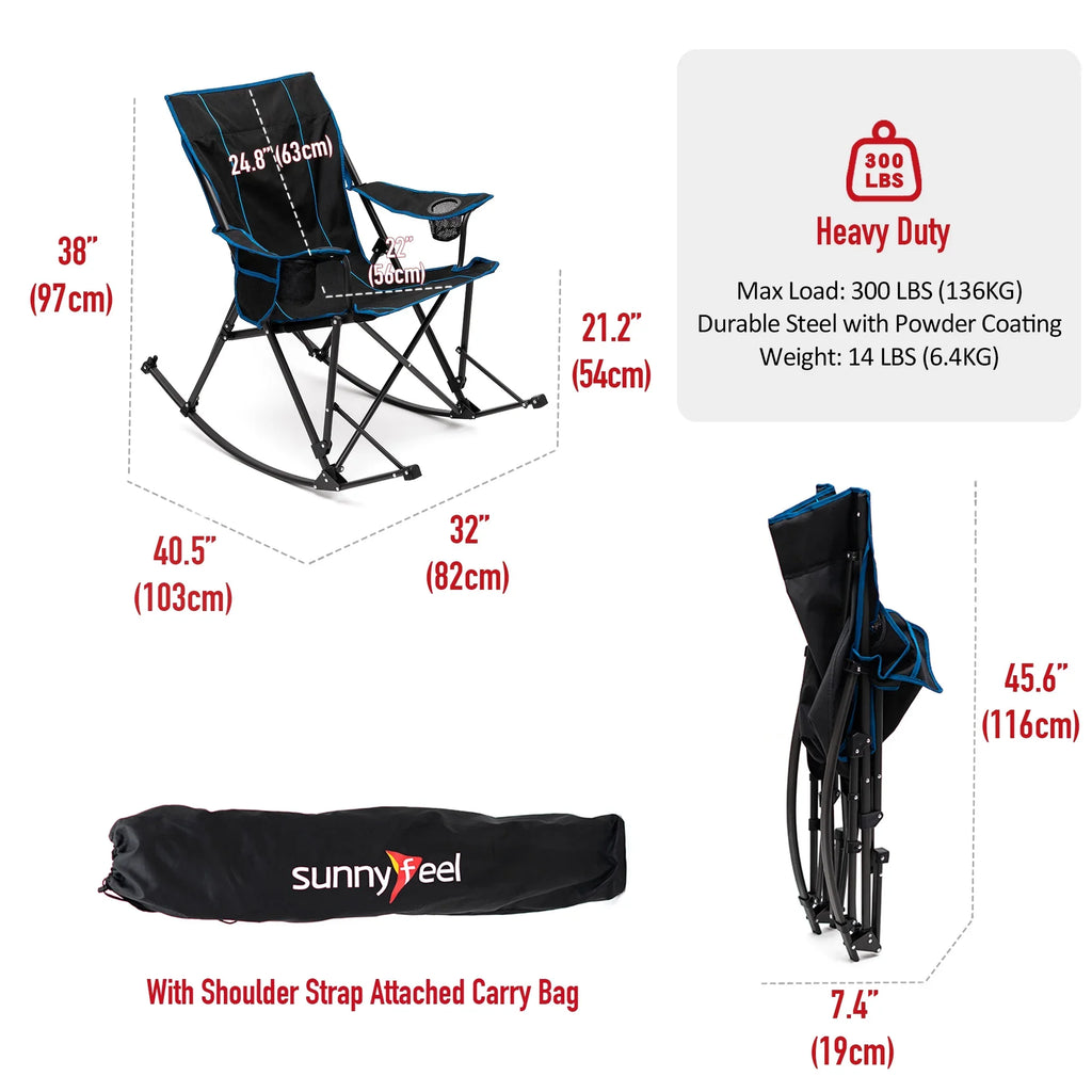 Oversized Camping Chair with Sizeide Pockets - 1 - 17.2 - Enjoy comfort and durability on your outdoor adventures!