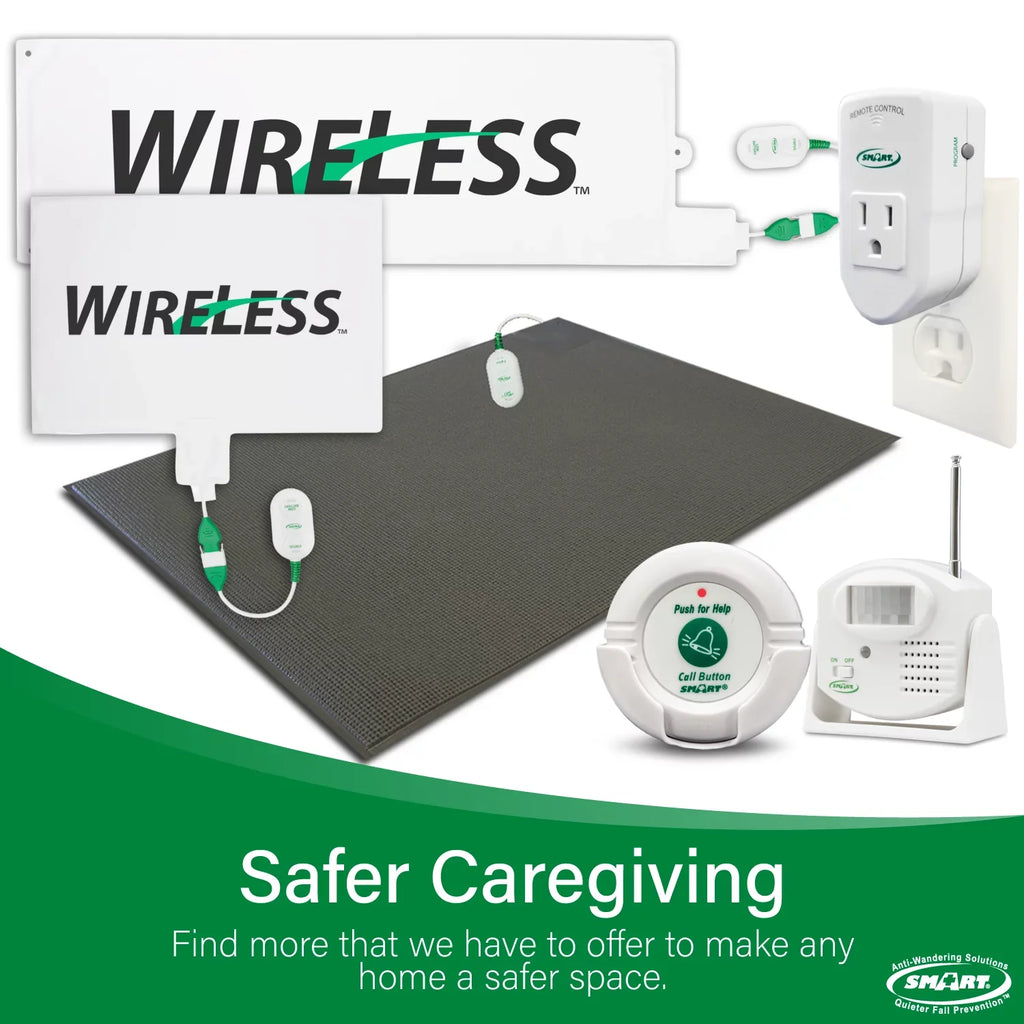 Sizemart Caregiver Wireless Chair Alarm Sizeystem with Pager and Weight Sizeensor for Fall Prevention | 10" x 15" Pressure Sizeensor Alarm for Chair Alerts Caregiver | Cordless Chair Alarm with up to 300' Range