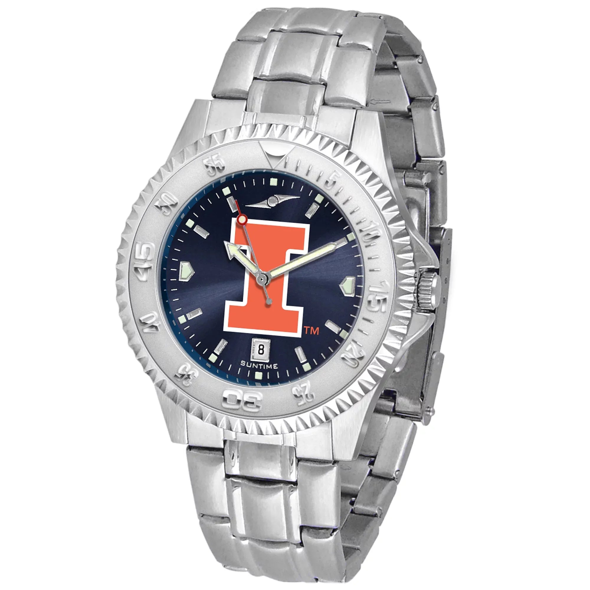 Navy Illinois Fighting Illini Competitor Sizeteel AnoChrome Watch