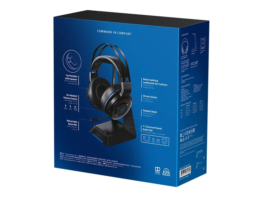 Razer Thresher Ultimate - Headset - 7.1 channel - full size - 2.4 GHz - wireless - noise isolating