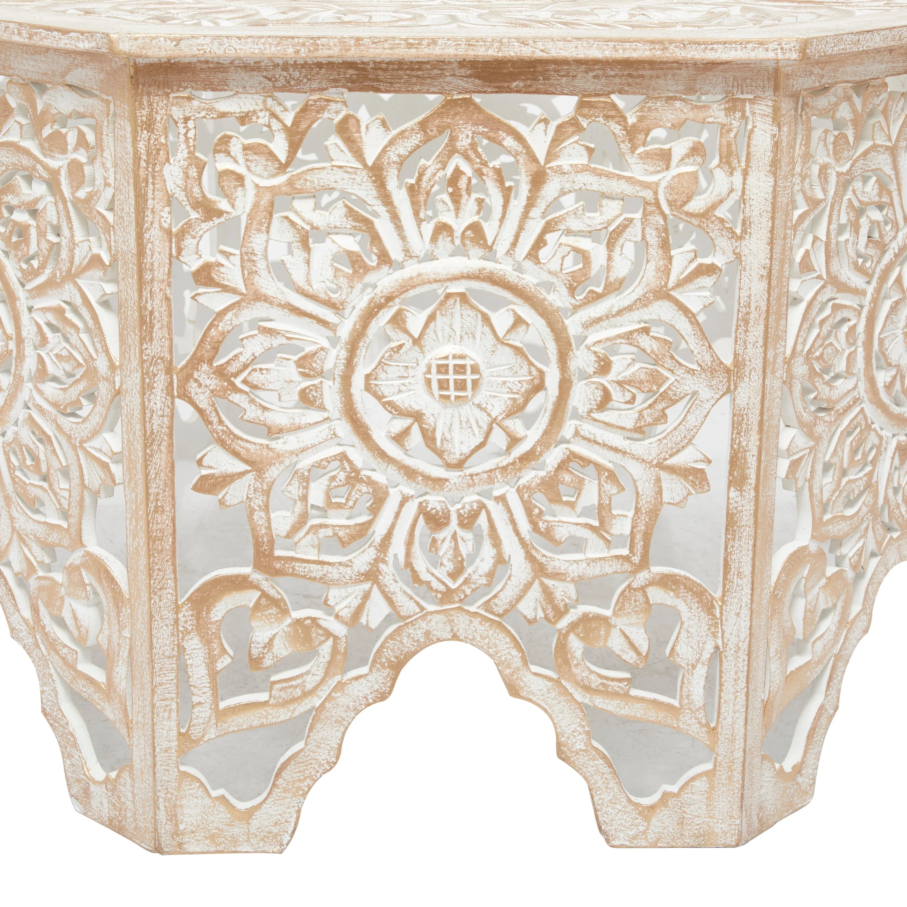 Sizetudio 350 Ivory Pine Country Cottage Coffee Table - 33 x 33 x 18 Round