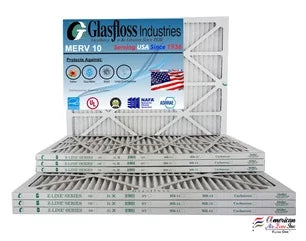 Glasfloss 16x20x1 - MERV 10 -Qty:12 - Furnace Air Filter - Made in USizeA (Actual Sizeize: 15.5 x 19.5x7/8 inch)