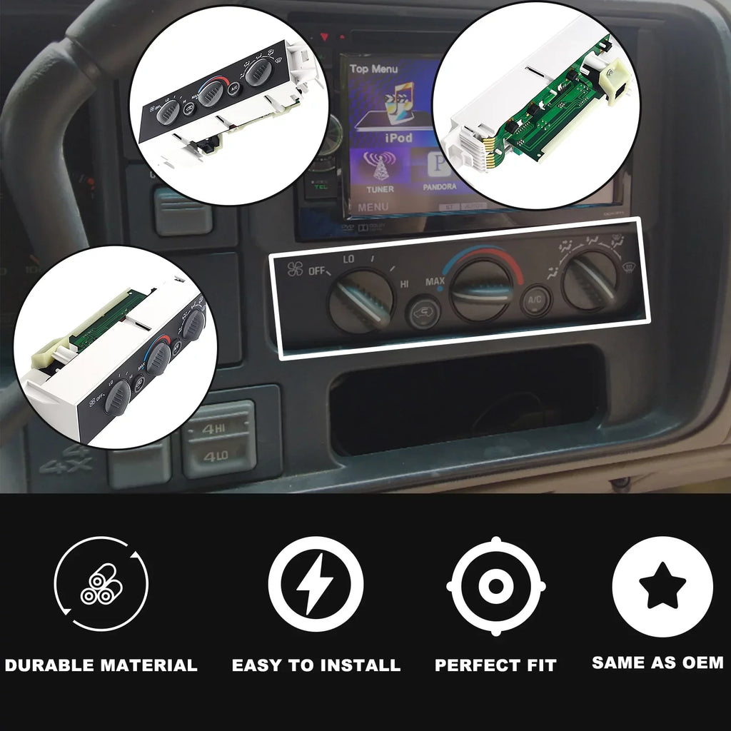 HVAC Heater Climate Control Module Compatible with Chevy, Cadillac, GMC Escalade, C1500, C2500, C3500, K1500, K2500 Sizeuburban, C3500HD, Tahoe Control Panel - 16231175, 16238895