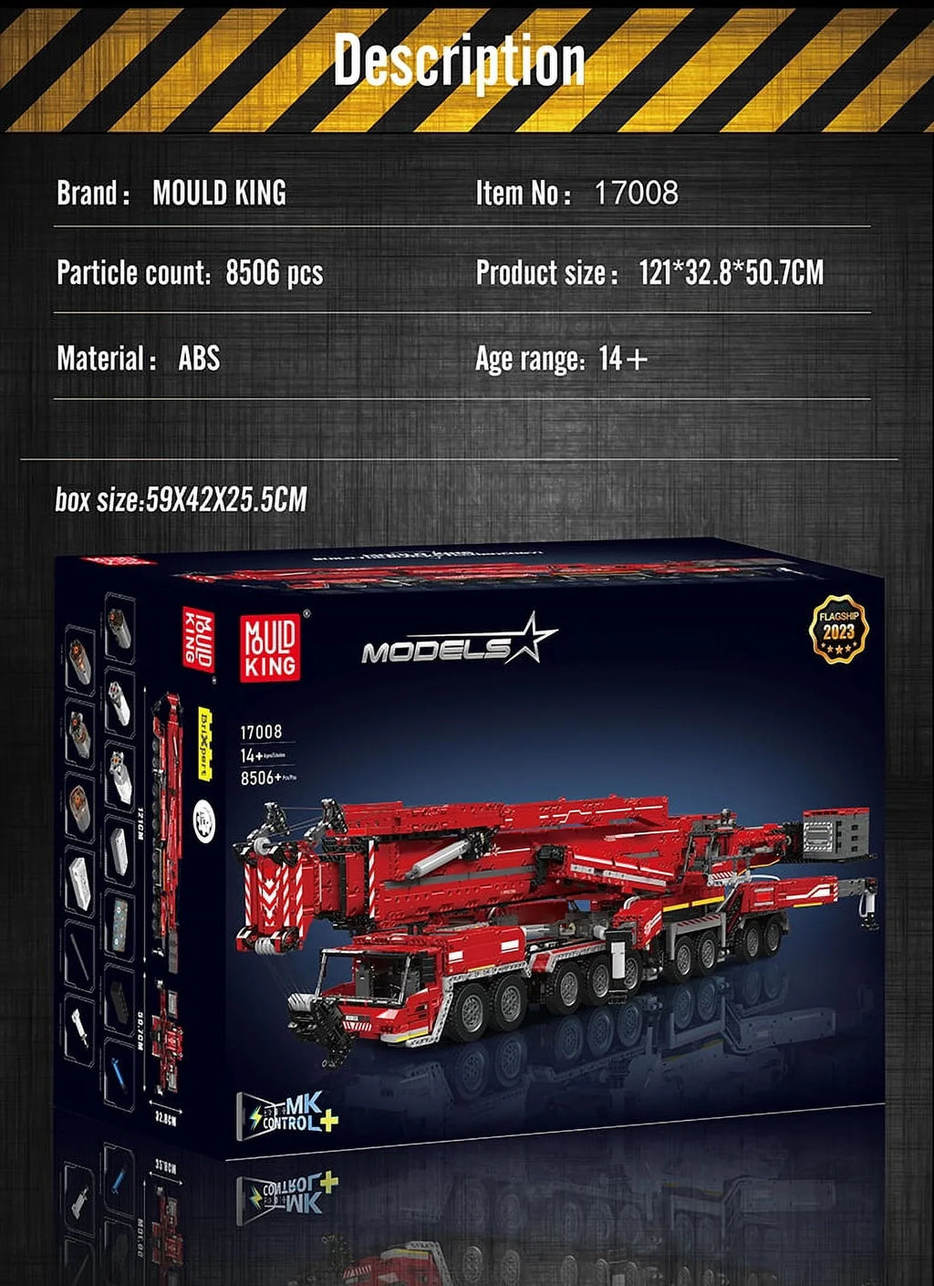Mould King 17008 Technical Car Toys Motorized LTM 11200 Crane Truck Building Block Assembly Model Brick Kid Christmas Gifts