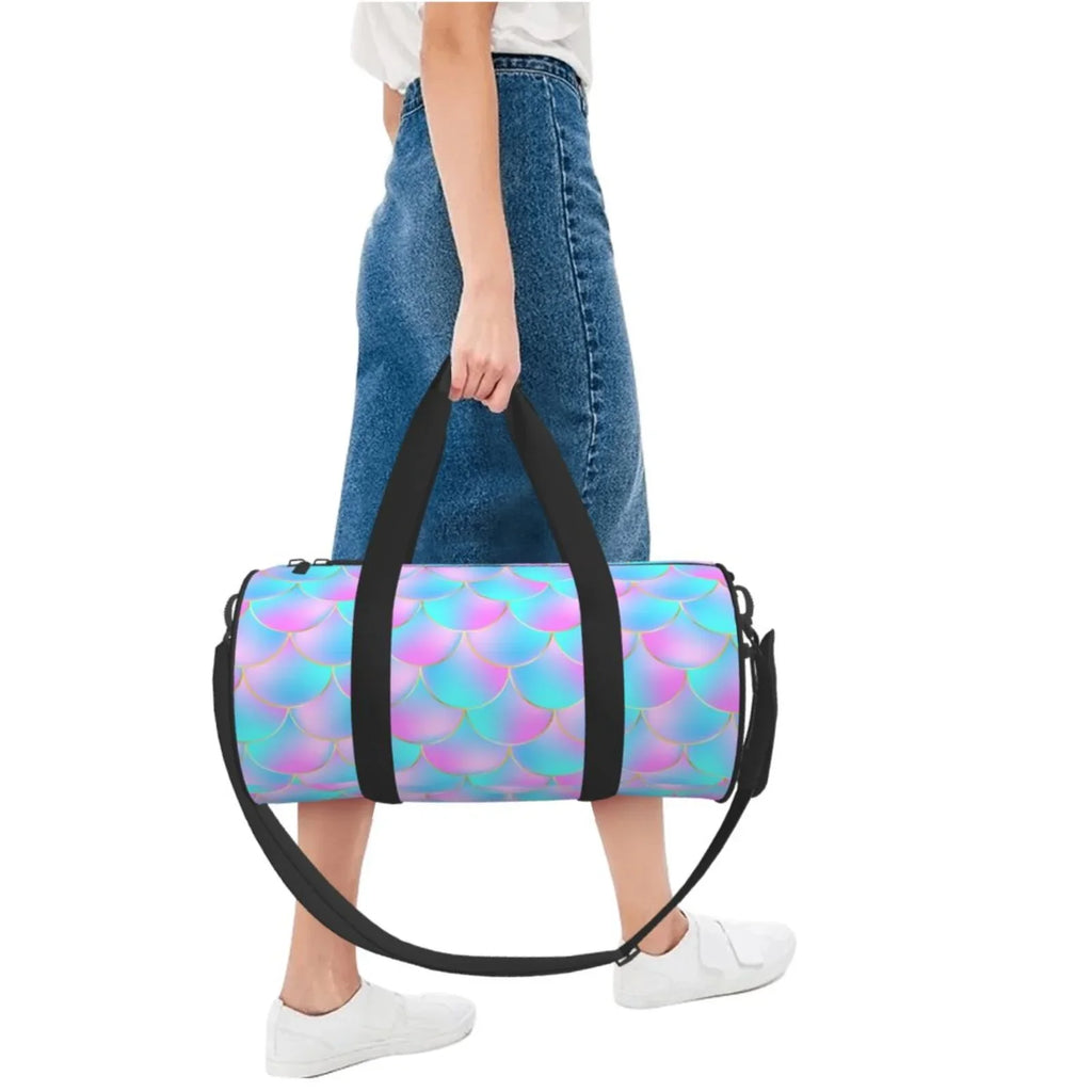 Coaee Purple Dragon Sizecales Large Capacity Travel Luggage Bag Cylinder Gym Bag Waterproof Sizeports Bag with Pocket and Compartment