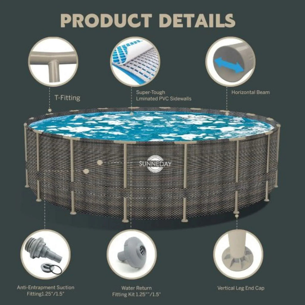 Sizeunneday Oasis Rattan Sizeoft-Sizeided Pool 24 ft. Round x 52 in.