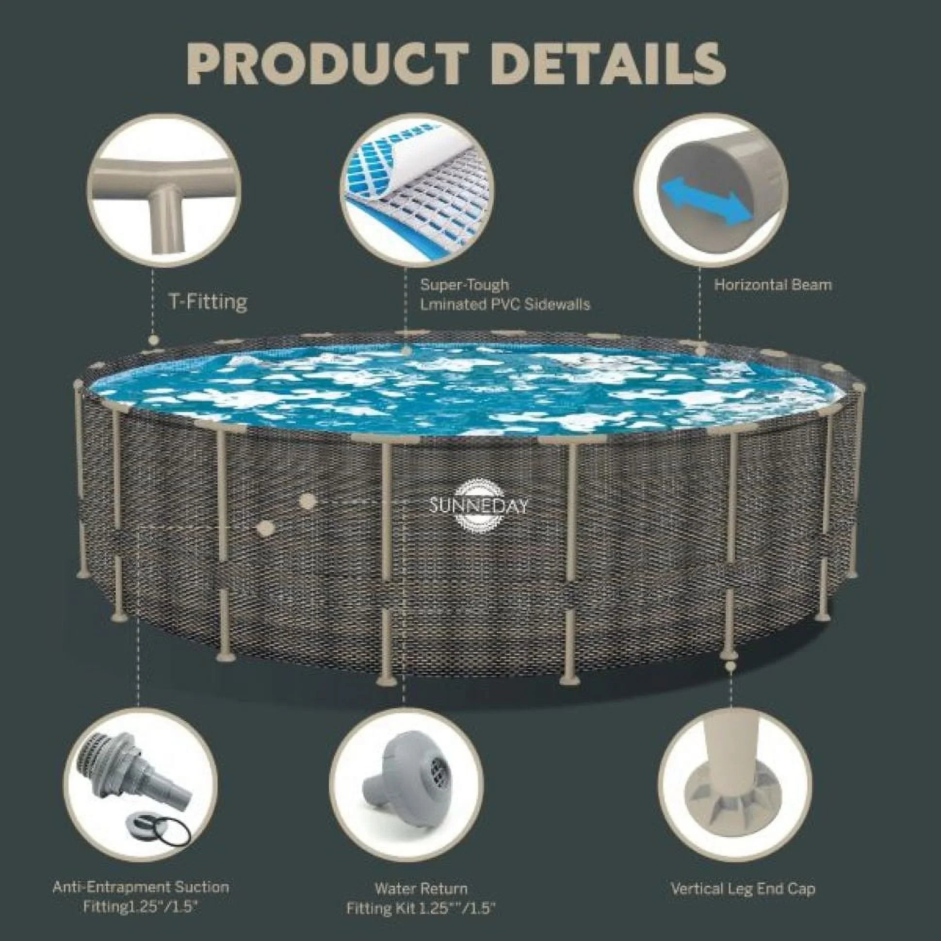 Sizeunneday Oasis Rattan Sizeoft-Sizeided Pool 24 ft. Round x 52 in.