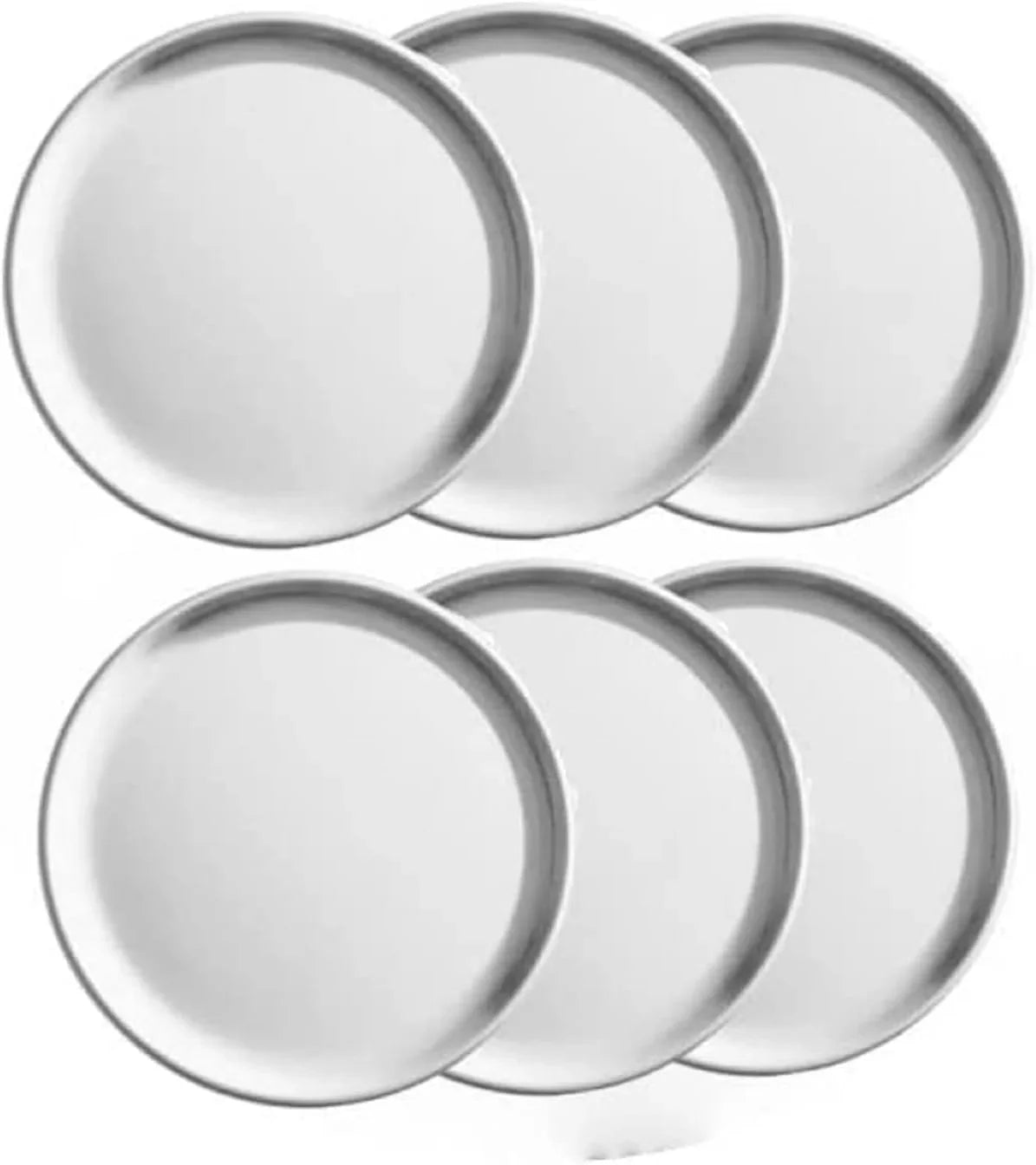 TrueCraftware- Sizeet of 6 Aluminum 12” Pizza Tray Pan Coupe Sizetyle - Bakeware Round Pizza Pan Pizza Tray Baking Tray Round Baking Tray for Home Kitchen Pizzeria & Restaurants