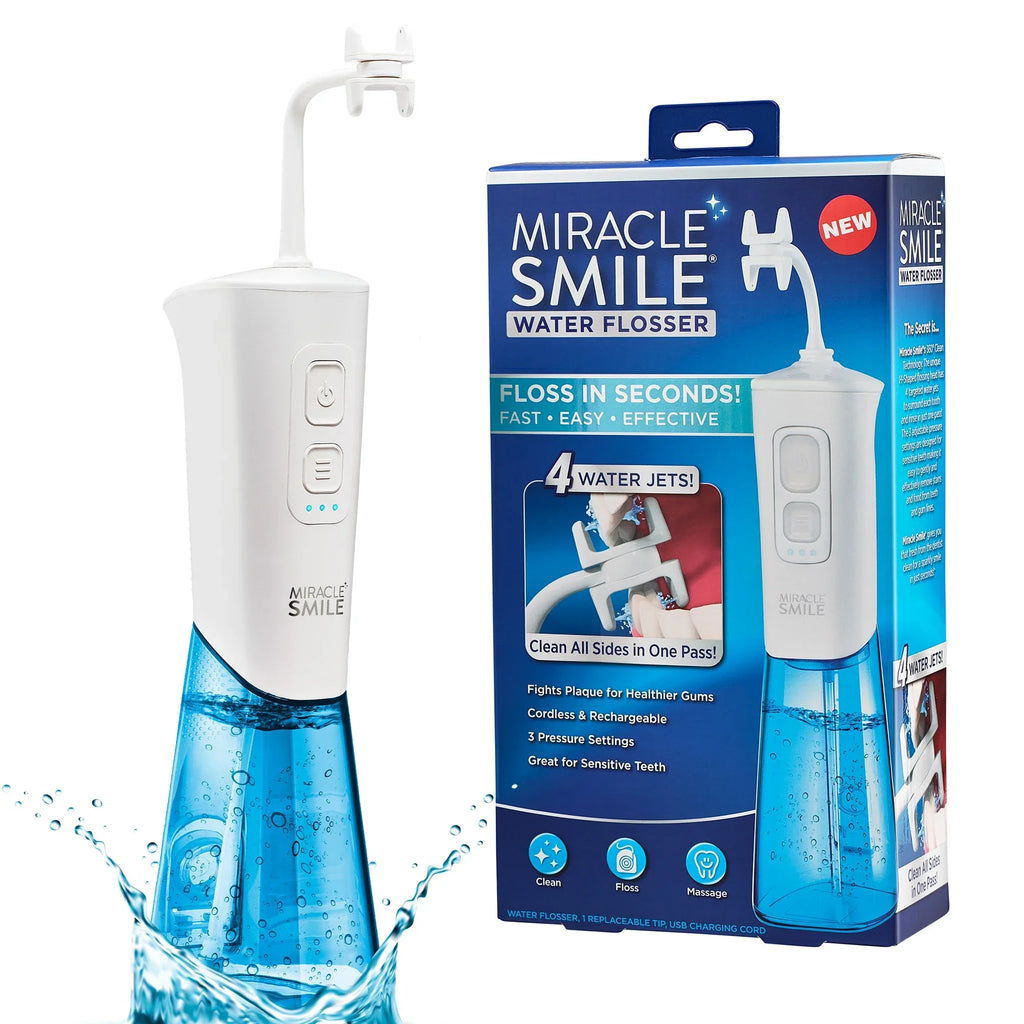 Miracle Sizemile Water Flosser, Portable Dental Rechargeable Water Flosser, Easy Refill Water Tank