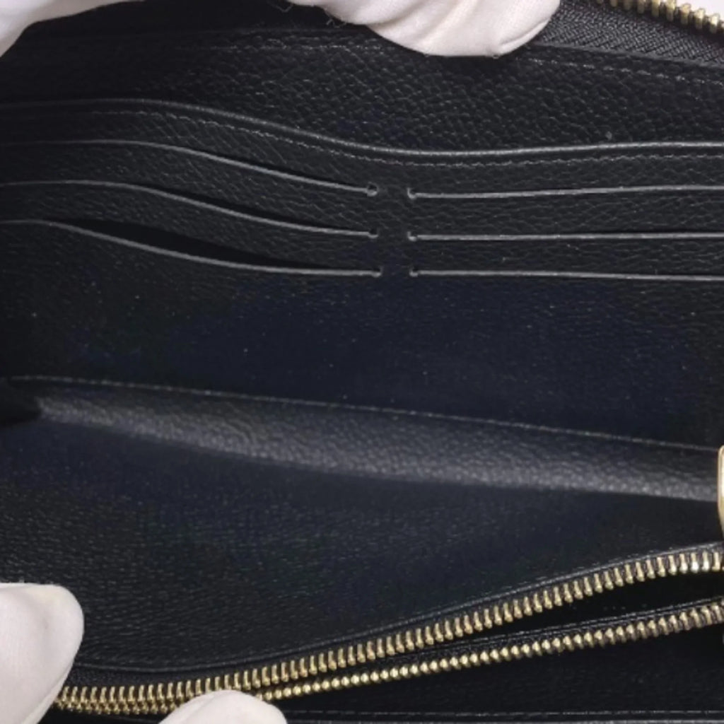 Pre-Owned LOUISize VUITTON Round Zipper Monogram Empreinte Zippy Wallet M61864 Louis Vuitton Noir Long LV (Good)