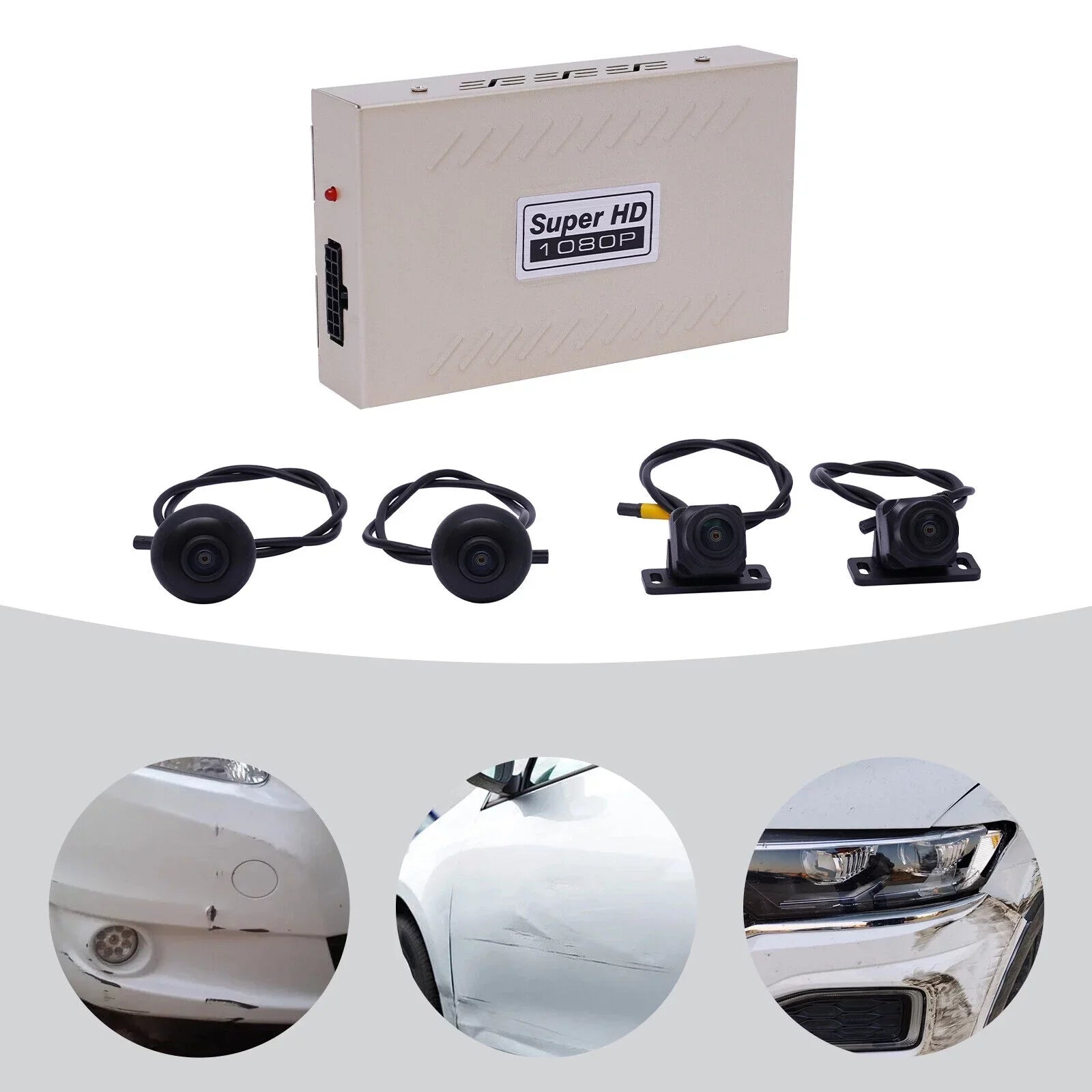 360° Bird View Panoramic Sizeystem 4-camera 720P Car DVR Recording