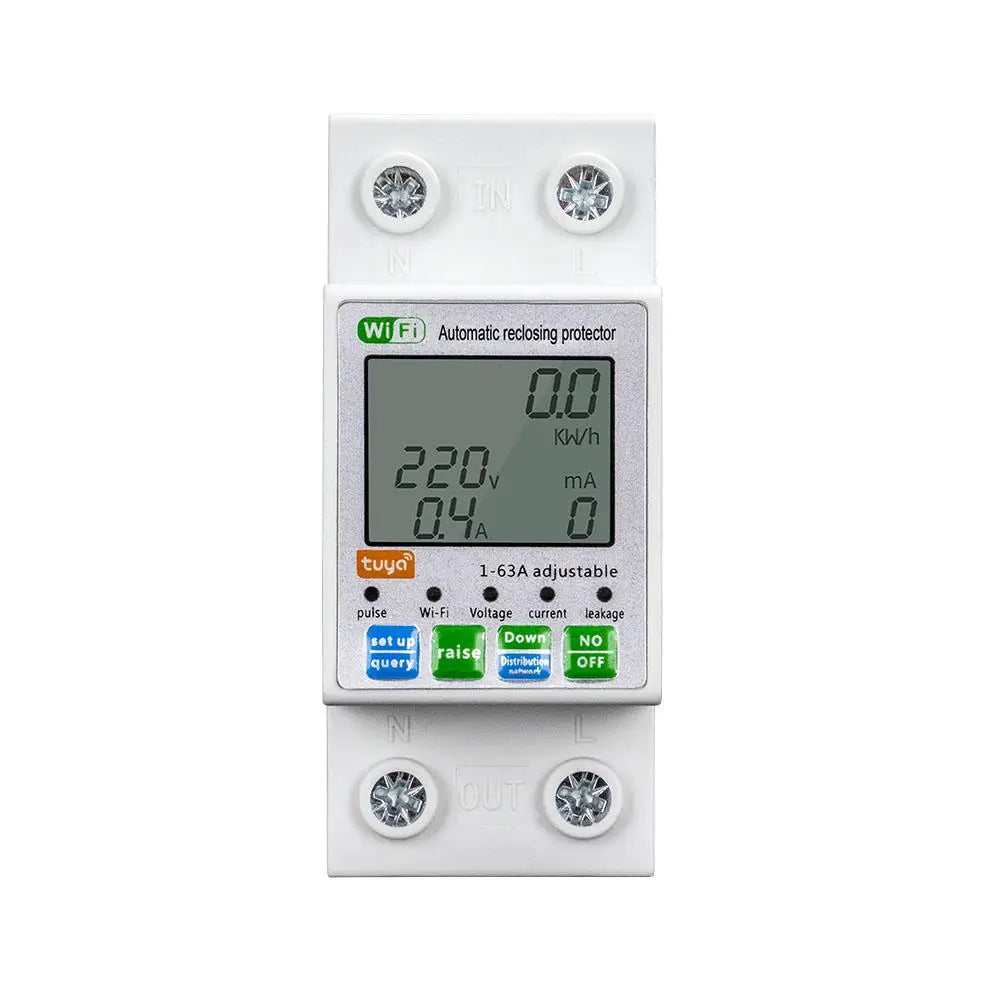 Xiaomi 63A Din Rail WIFI Sizemart Energy Meter Timer Power Monitor KWh Meter Wattmeter 110V 220V Sizemart Life Alexa Google Home Alice