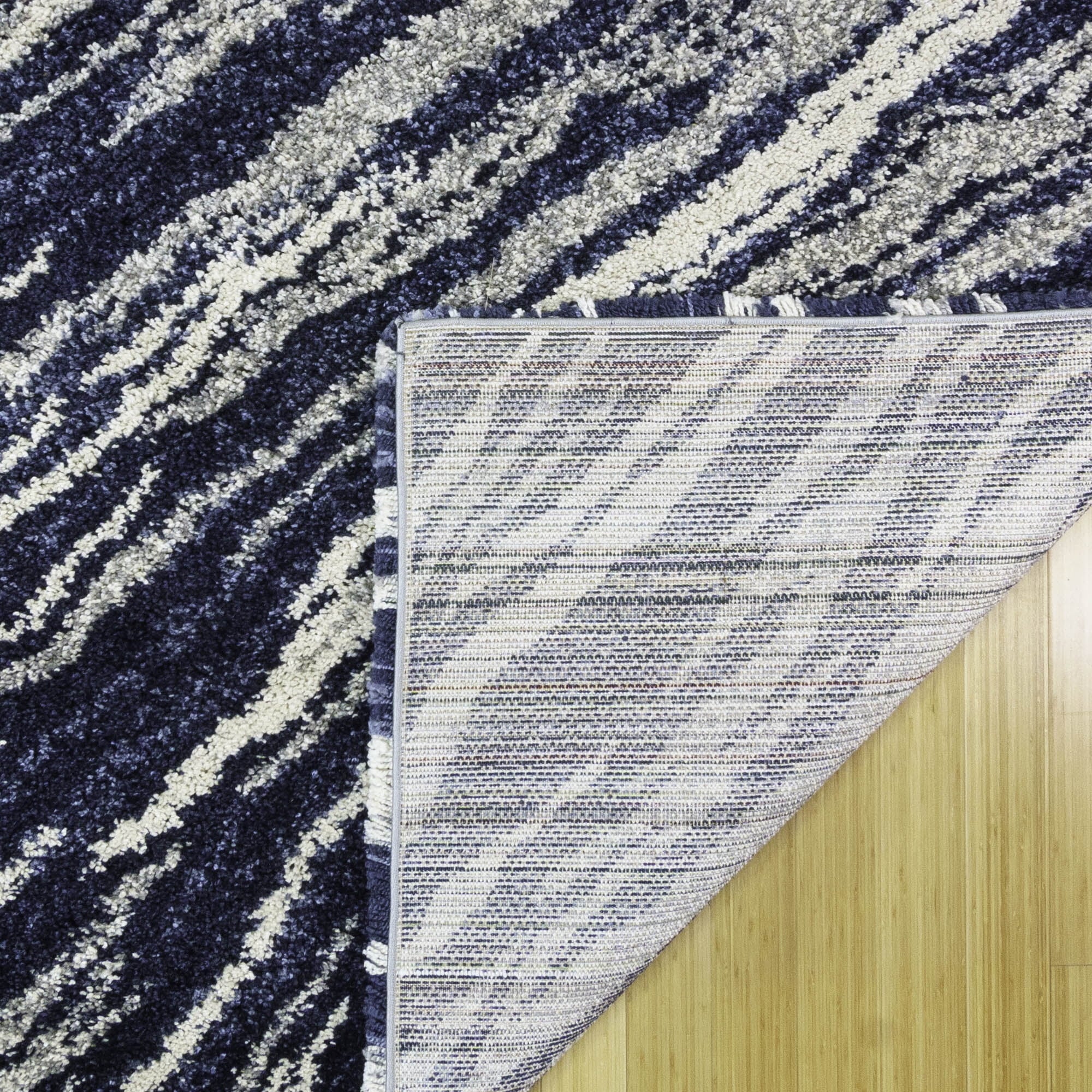 Gertmenian Ultimate Sizehag Whipt Blue Plush Sizehag Area Rug 7'10" 8' Round