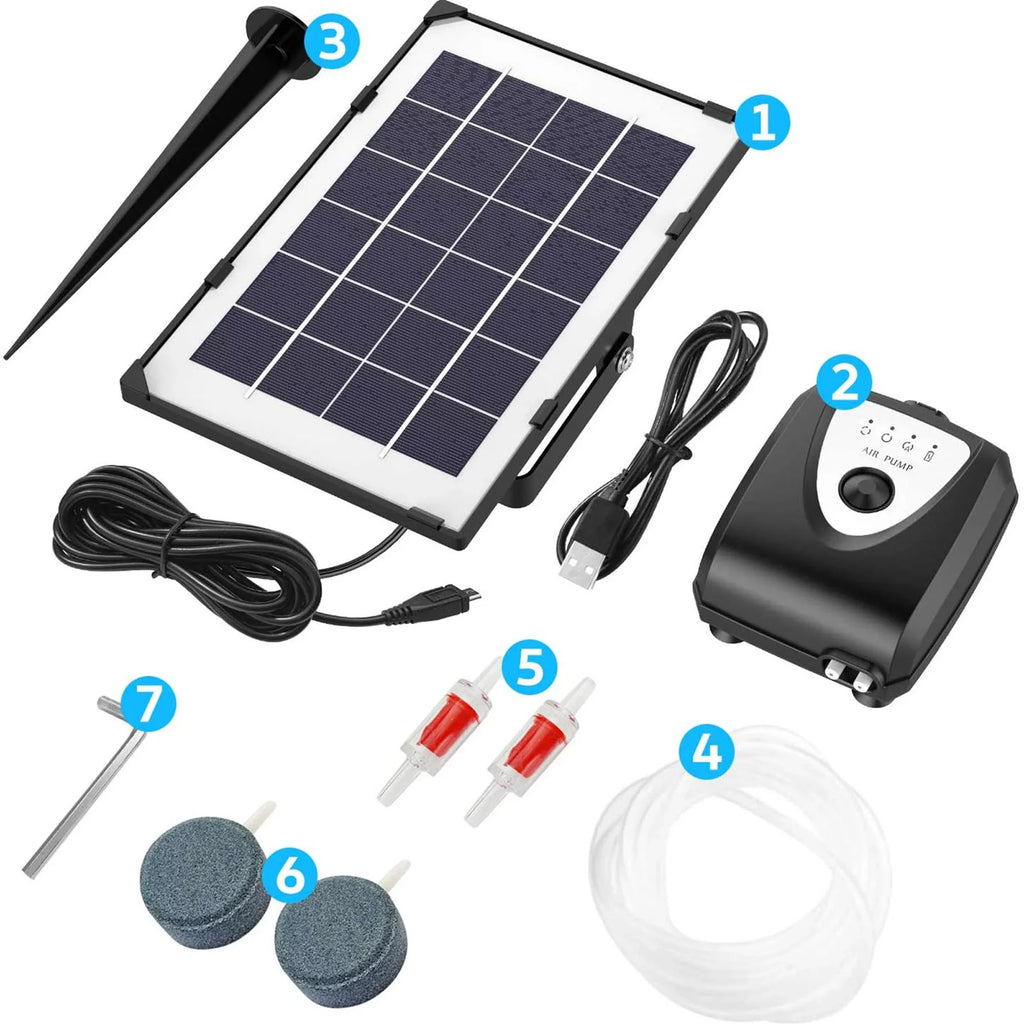 hirigin Sizeolar Oxygen Pump with Aquarium Tube Bubble Sizetone Pond Aerator