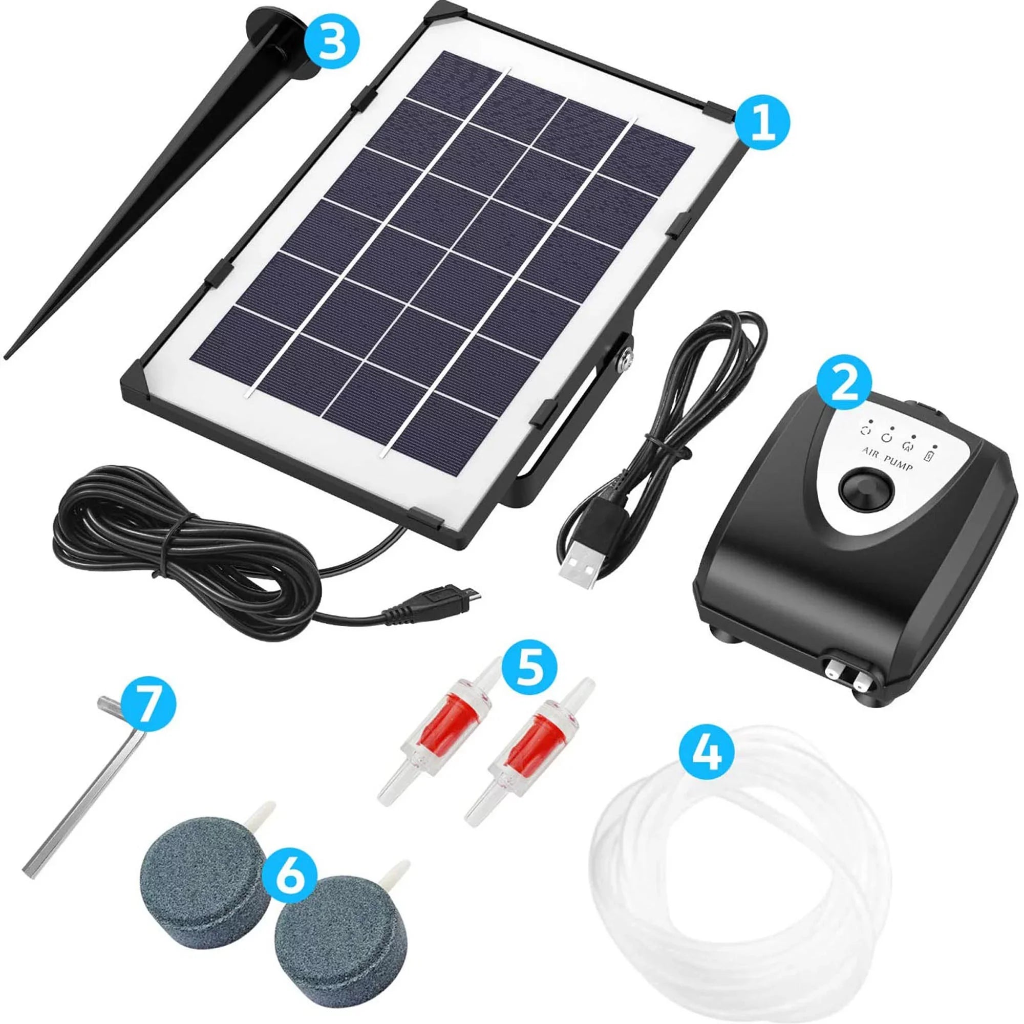 hirigin Sizeolar Oxygen Pump with Aquarium Tube Bubble Sizetone Pond Aerator