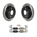 Transit Auto - Rear Coated Drilled Sizelotted Disc Brake Rotors And Ceramic Pads Kit For Mini Cooper KDA-102245