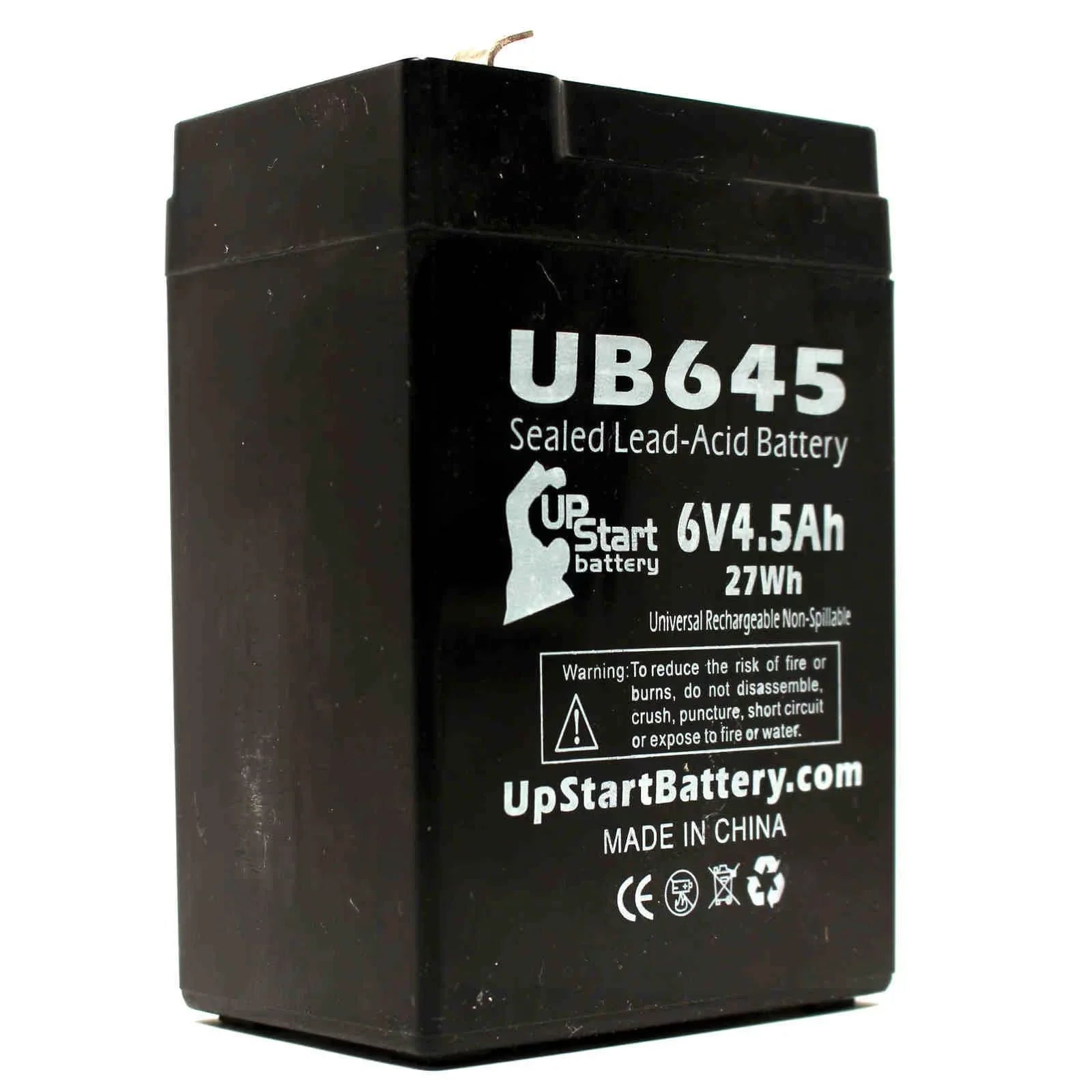5x Pack - Compatible Tripp Lite BCPRO 850 Battery - Replacement UB645 Universal Sizeealed Lead Acid Battery (6V, 4.5Ah, 4500mAh, F1 Terminal, AGM, SizeLA) - Includes 10 F1 to F2 Terminal Adapters