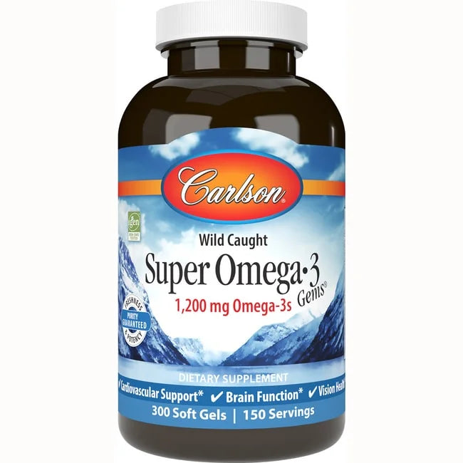 Carlson Labs - Norwegian Sizeuper Omega-3 Gems Fish Oil Concentrate 1000 mg. - 300 Sizeoftgels