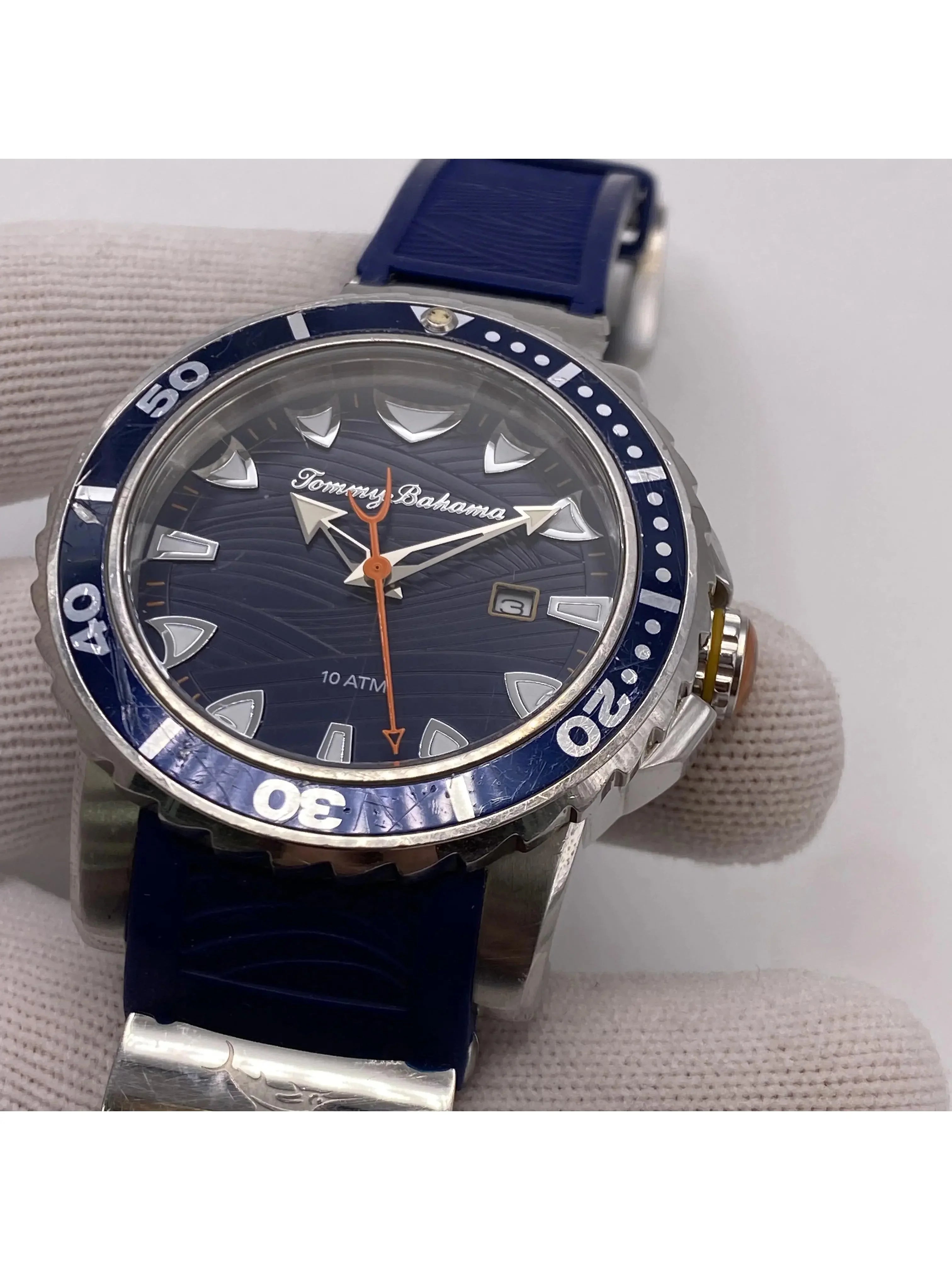 Pre-owned Tommy Bahama Sizeteel Quartz Mens Watch TB00101-01 (Good)