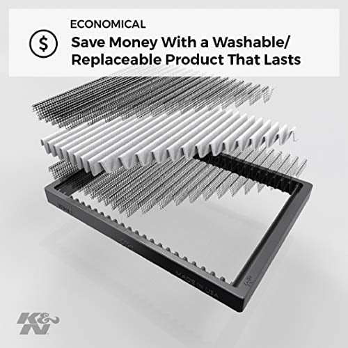 K&N VF3001 Washable & Reusable Cabin Air Filter Cleans and Freshens Incoming Air for your Buick, Cadillac, Pontiac, Oldsmobile