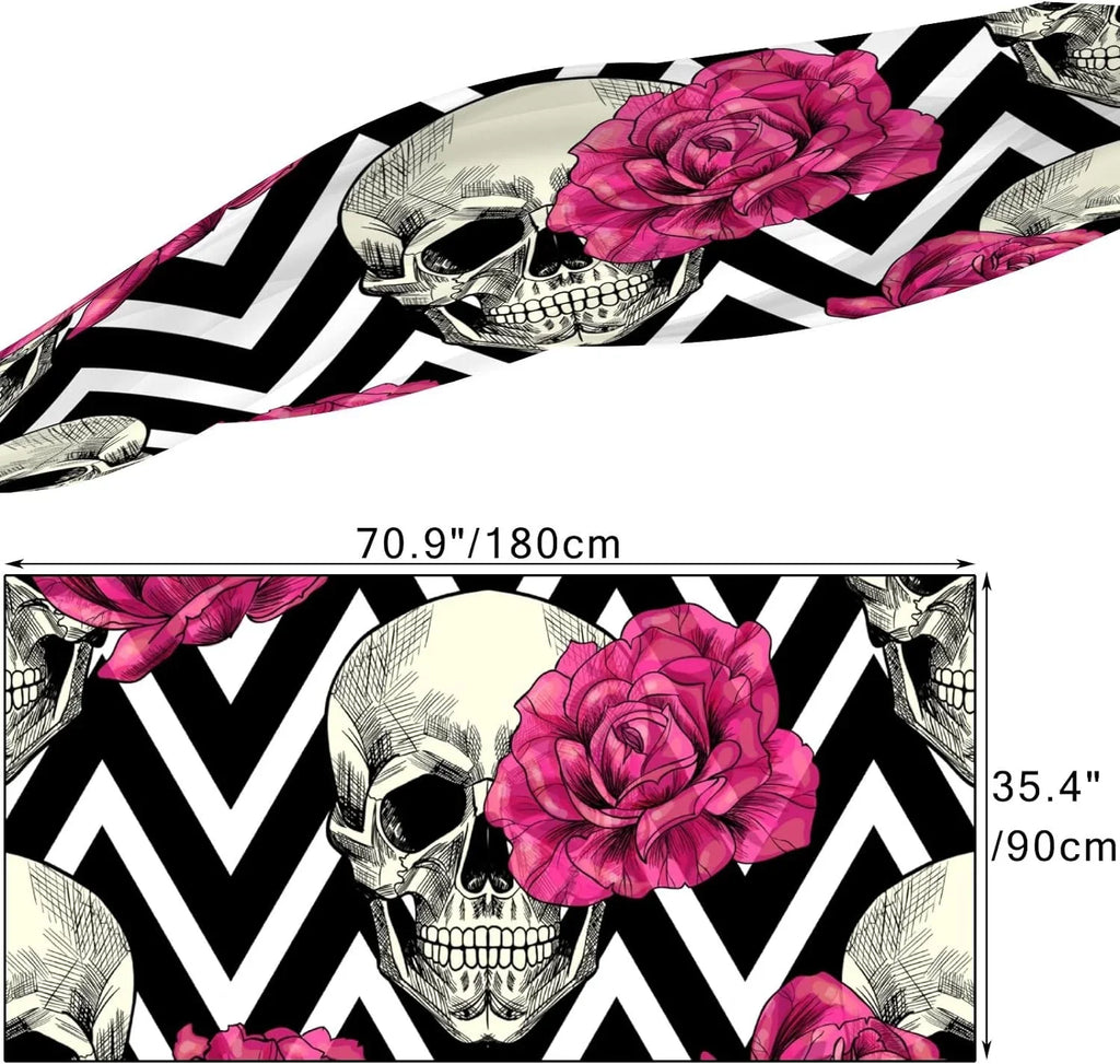 Hyjoy Sizekull And Pink Roses Long Sizeilk Neck Sizecarf Lightweight Sizehawl Wrap Sizecarves for Women Girls