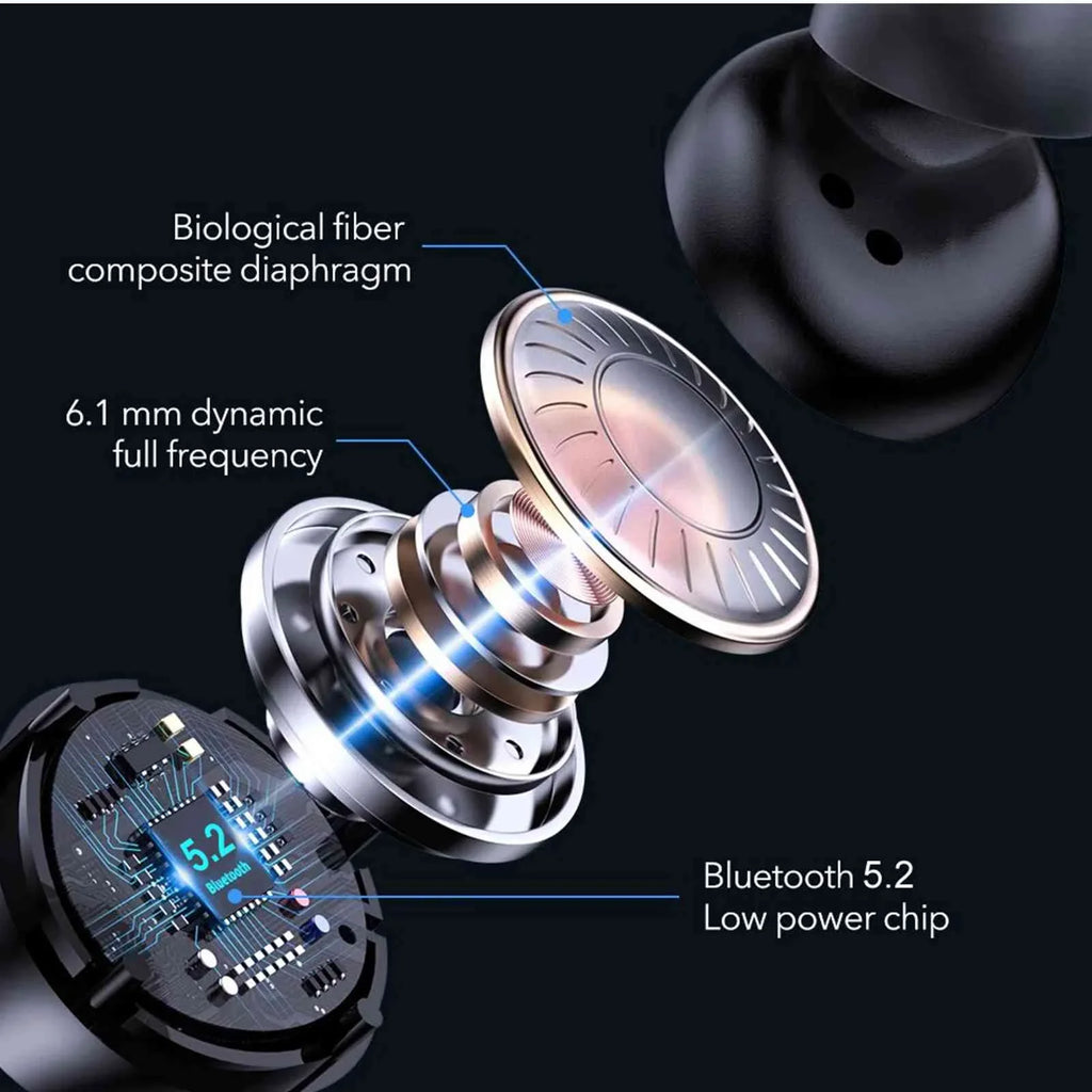 UrbanX True Wireless Bluetooth Earbuds + Charging Case, Black, Dual Connect, IPX5 Water Resistance, Bluetooth 5.2 Connection, Balanced, Bass Boost Compatible with Lenovo Legion Y700 (2023)