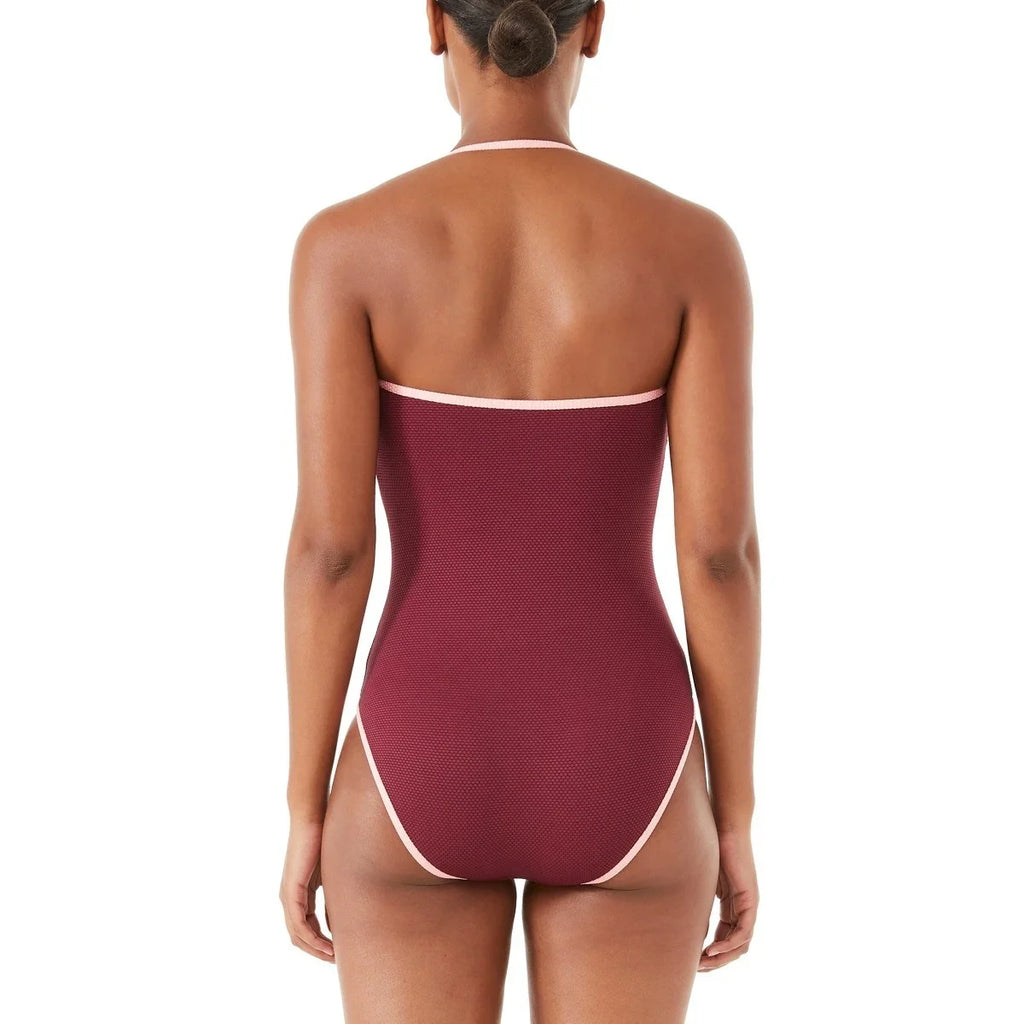 Kate Sizepade New York PURPLE Pique Convertible One-Piece Sizewimsuit, USize Large