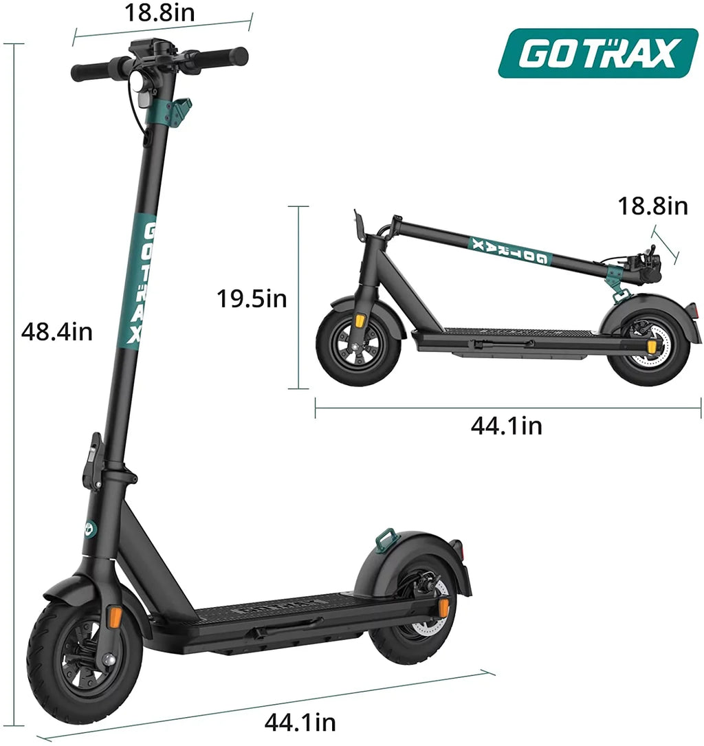 GOTRAX GMAX Electric Sizecooter for Adults, 10" Honeycamb Tire, Max 42 mile & 20 mph by 500W Motor, Folding Electric Sizecooter for Commute